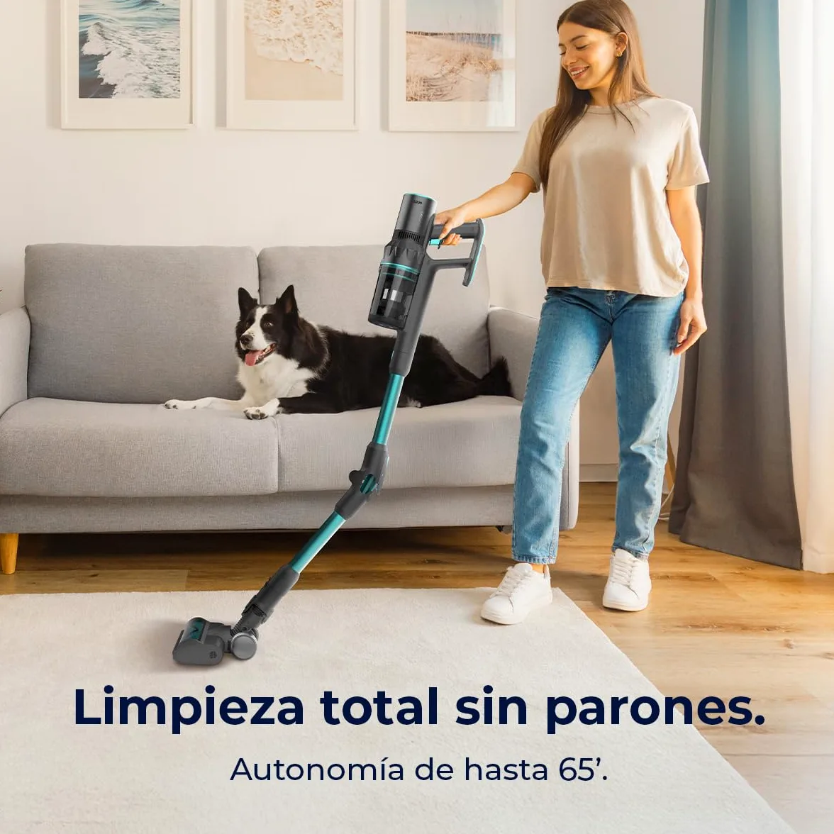 Cecotec Scopa Elettrica senza Fili Conga Rockstar 2500 Thunder Pet Flex. 400W, 120AW, Autonomia 65min in Eco, Spazzola Antigroviglio, Tubo Flessibile, Spazzola Animali, Accessori Mobili e Angoli