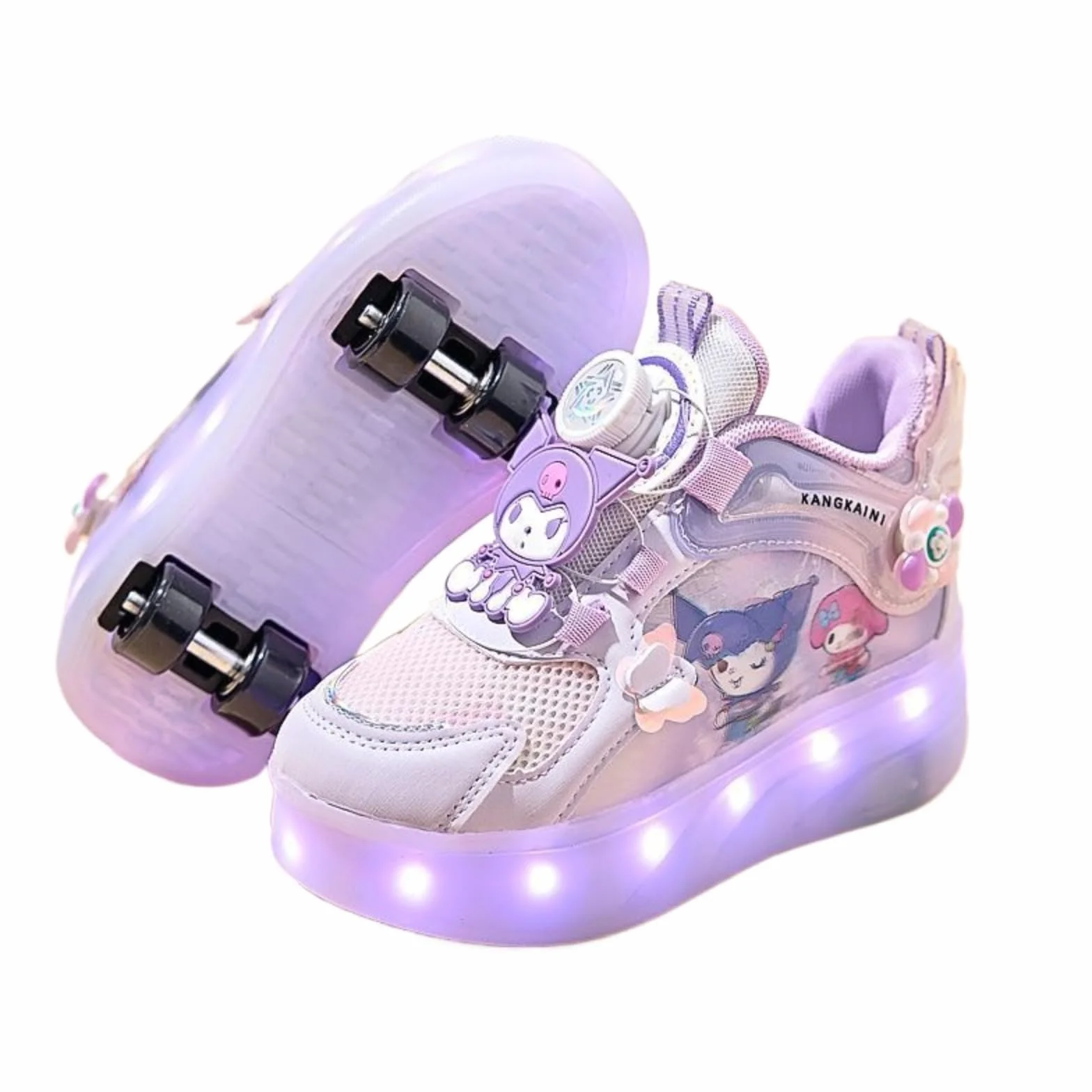 Pattini a rotelle LED per Bambini, Scarpe da Skate Regolabili a Quattro Ruote con Luci