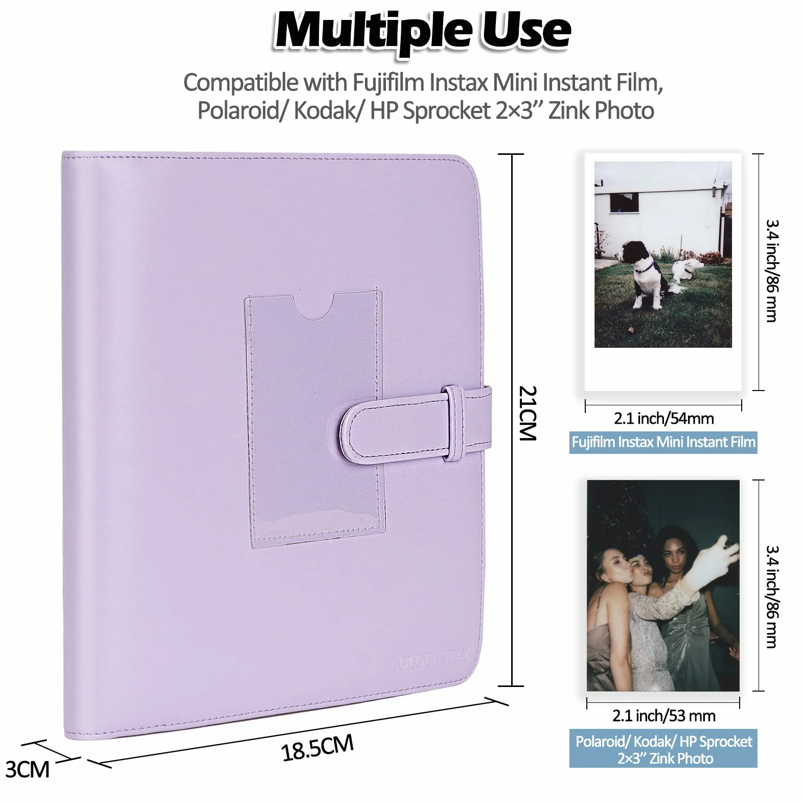 COLOCASTLE 272+1 Tasche Album Fotografico per 3 Pollici Film - compatibile con Fujifilm Instax Mini 12 11 9 8 25 70 90 40 99 SE 7+ Mini LiPlay Link2 EVO, Polaroid Snap PIC-300