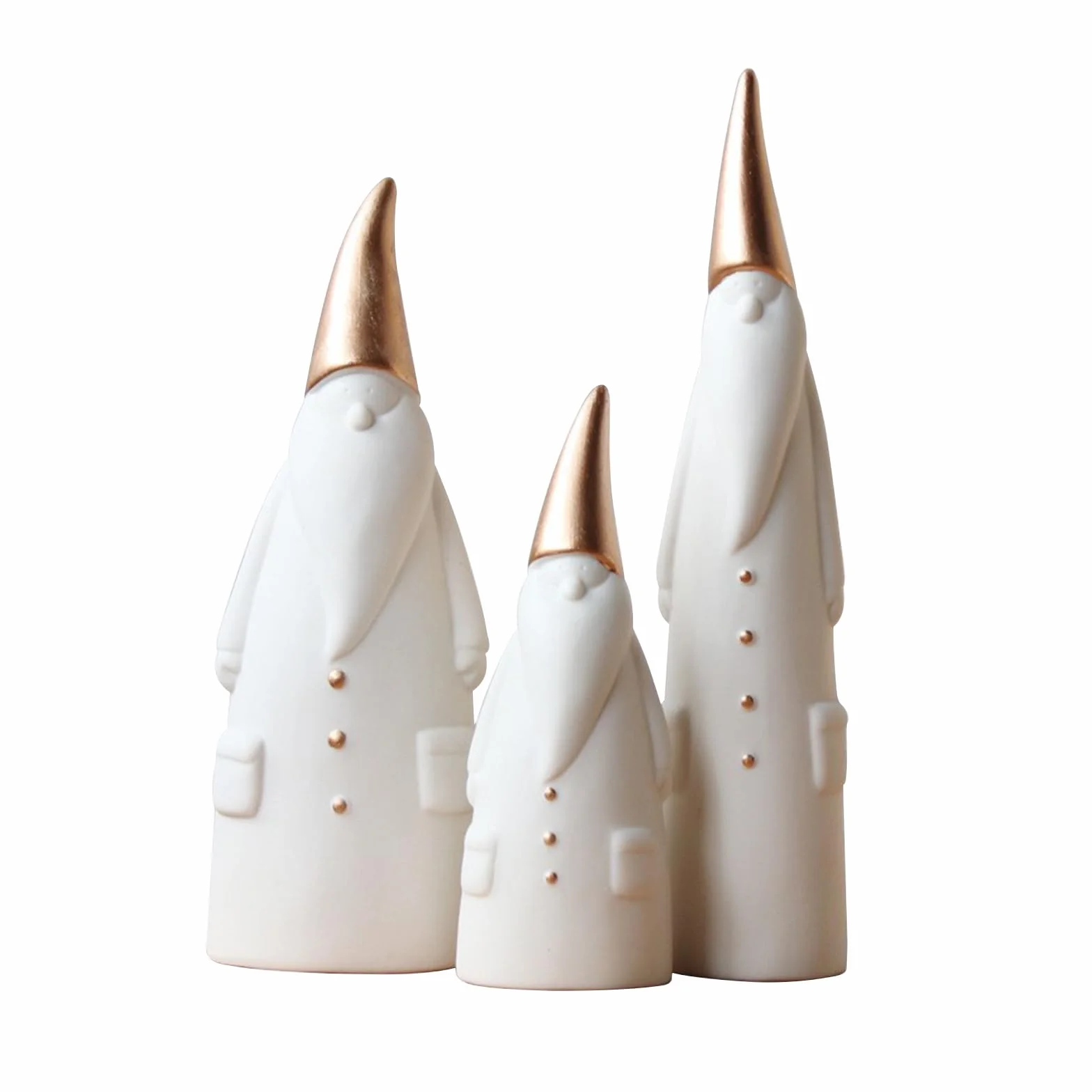 Statua di Babbo Natale in ceramica 3 pezzi decorazione per la casa scultura moderna