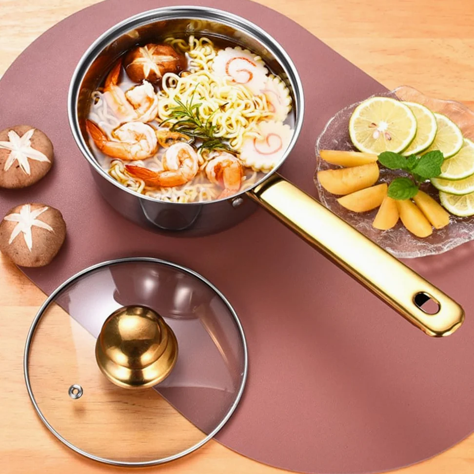 Set di Pentole in Acciaio Inossidabile da 12 Pezzi, 6 Tipi di Pentole da Cucina, Padella, Pentola per Zuppa, Pentola per Latte, Bollitore, Set di Pentole, Bollitore B, 12(Kettle B-12 pc)