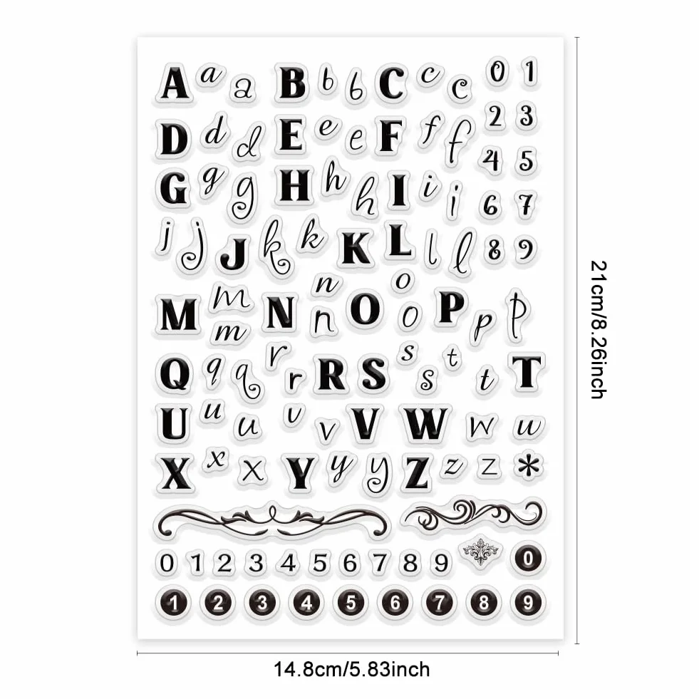 PH PandaHall 26 timbro Trasparente con Lettera Dell'Alfabeto, Timbro In Silicone con Numeri, Lettera Maiuscola e Minuscola, Timbro In Gomma per La Realizzazione di Cartoline, Scrapbooking