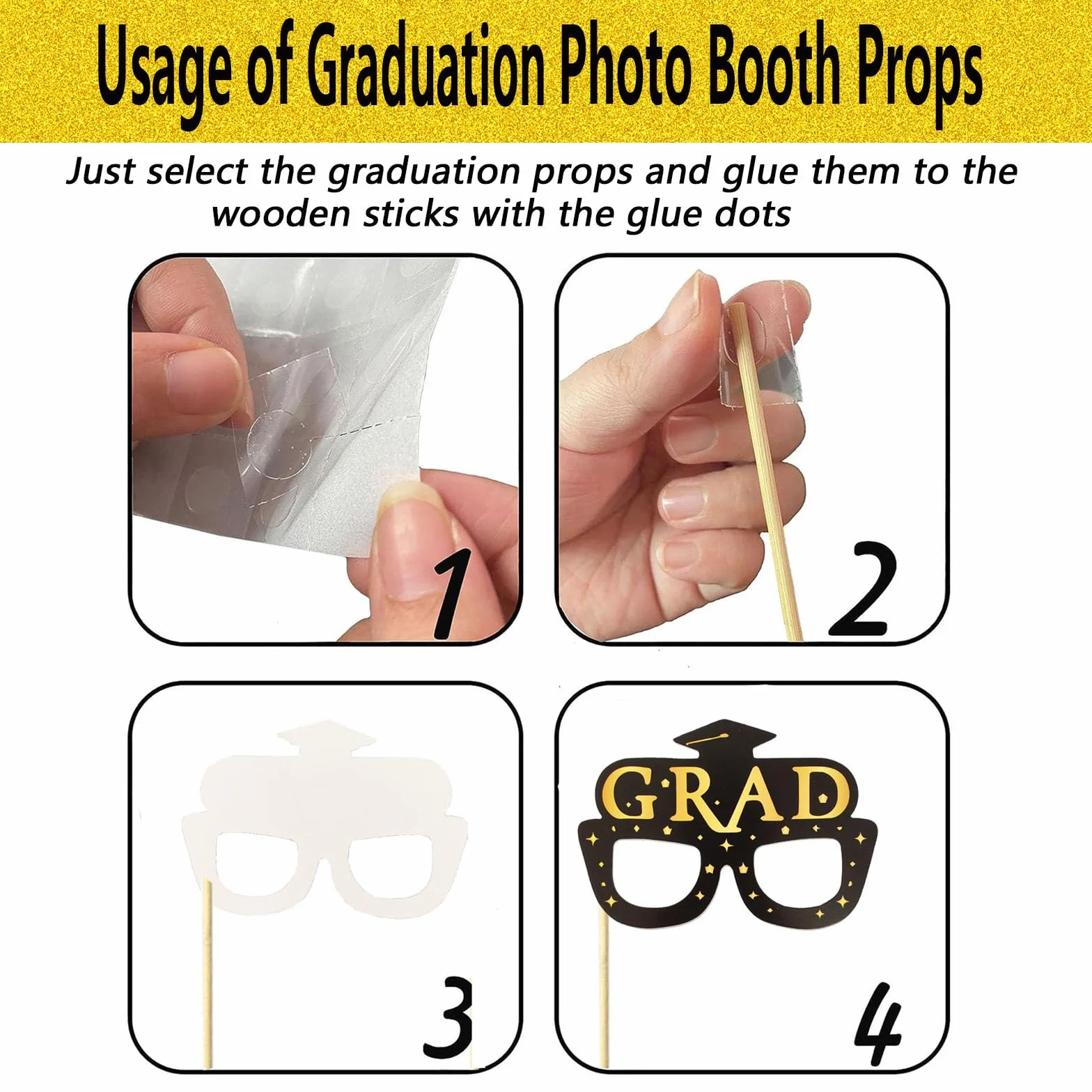 30 pz Foto Props Laurea Gadget, Cornice per Selfie in Carta, Alta Aualità Photo Booth Accessori, per 2026 Laurea Decorazioni Festa