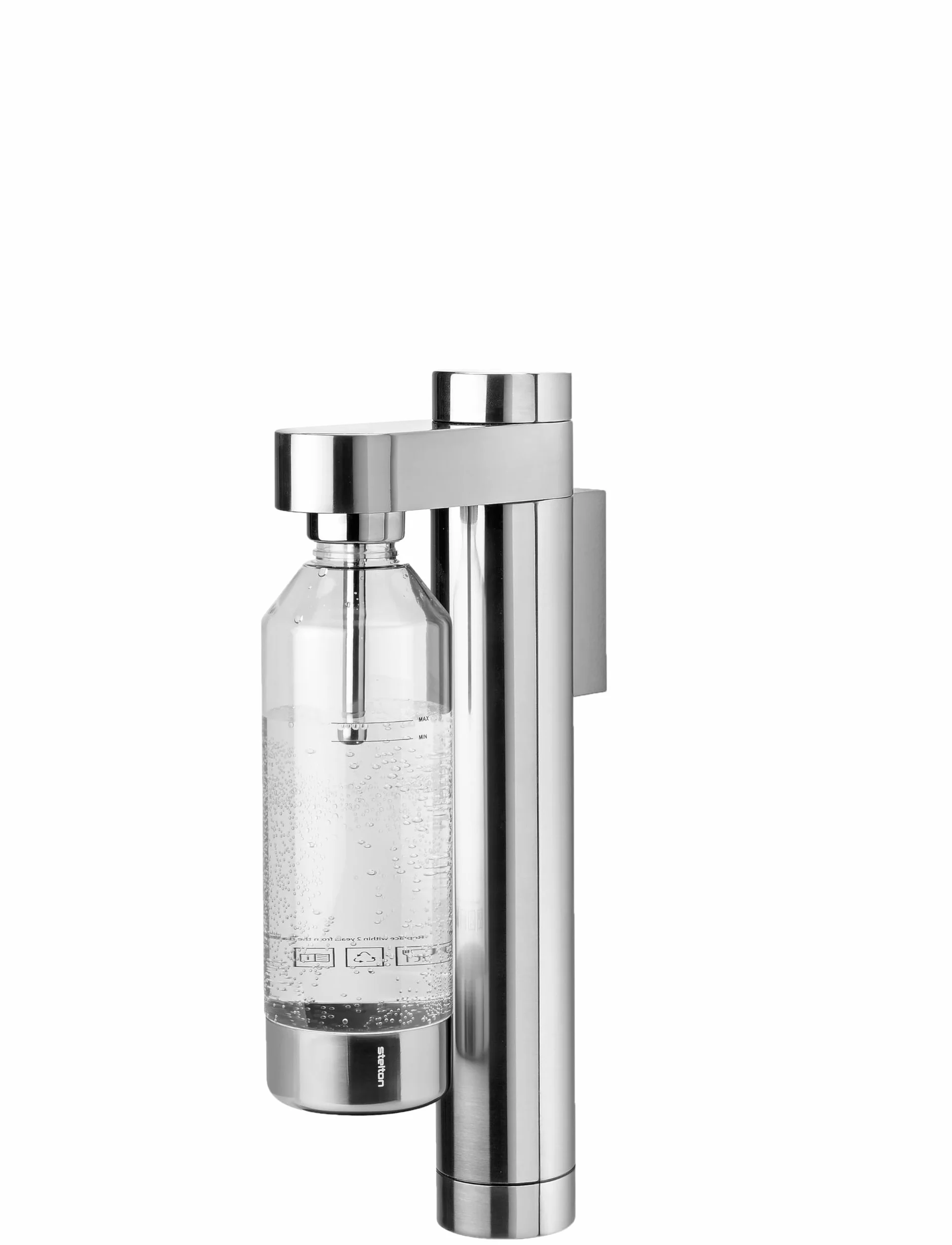 Stelton Brus Carbonatore da parete – Macchina per acqua frizzante e soda con bottiglia riutilizzabile – compatibile con cilindri CO₂ 425 g/60L