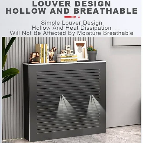 Copertura organizer per termosifone, in legno, moderna, per dissipazione del calore, design traspirante, per ufficio, soggiorno, camera da letto, corridoio
