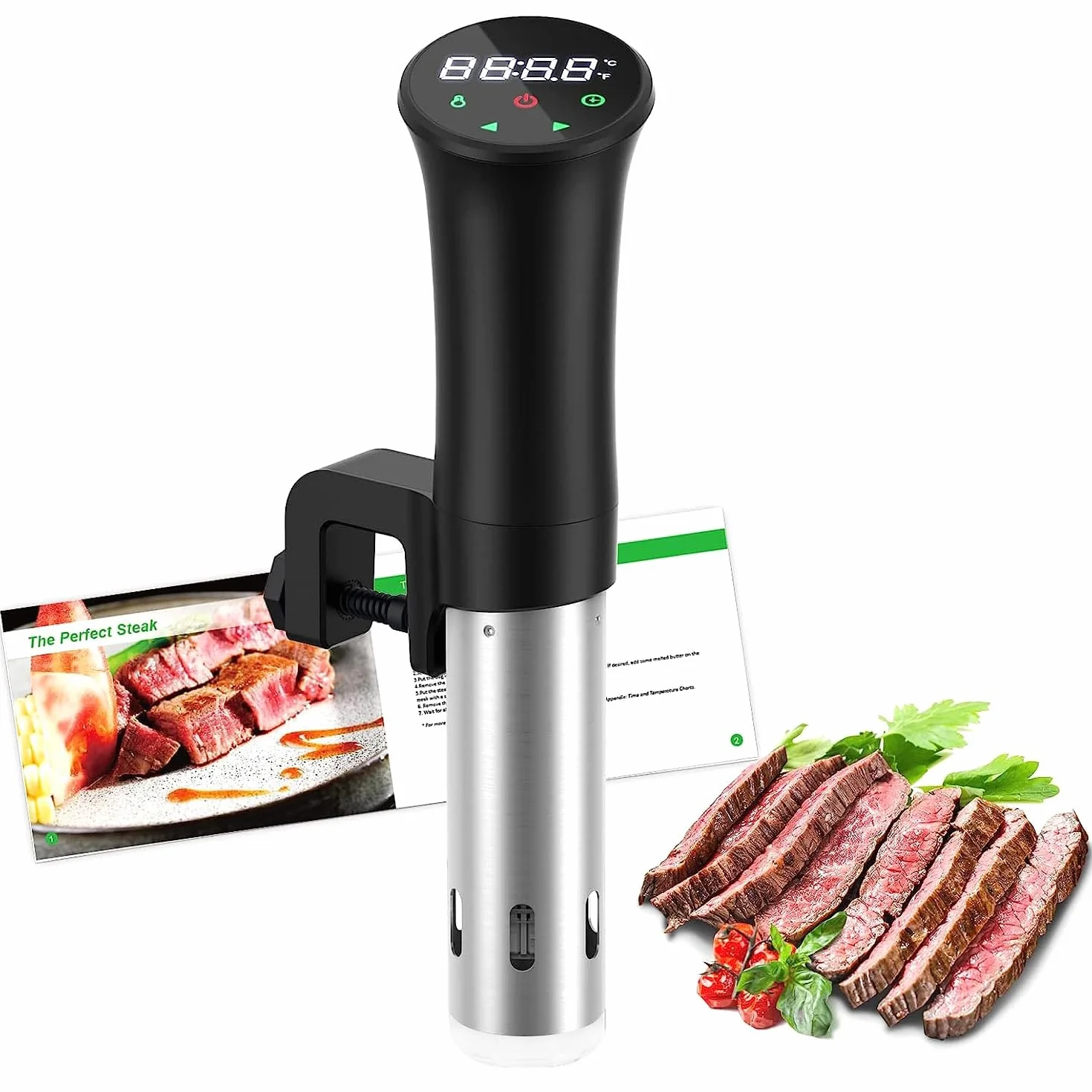 Sous Vide Roner Cucina Professionale Circolatore Termico a Immersione Inox con Ricettario e Custodia