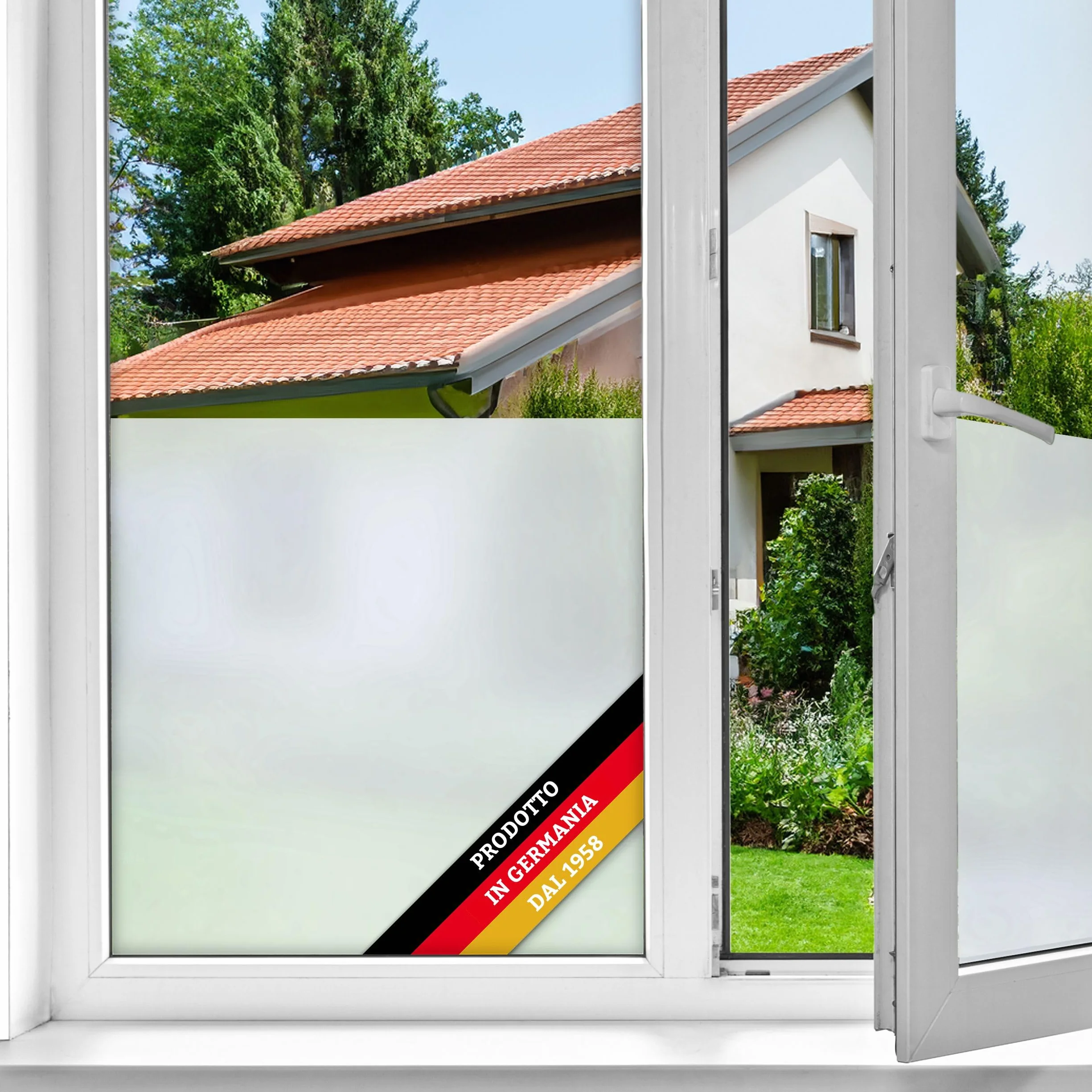 d-c-fix pellicola per finestra Opal 45 cm x 2 m – pellicola oscurante autoadesiva con motivo moderno per superfici in vetro – autoadesiva, opaca, decorativa