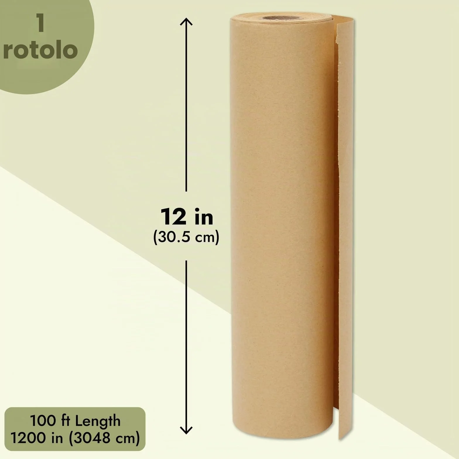 Rotolo di Cartata da Pacchi - 30,5 Metri Pacchetto Convenienza Jumbo - Rotolo di Carta Marrone - 30,5 cm di larghezza