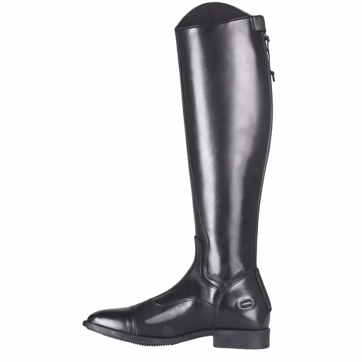 Stivali da equitazione QHP Hugo in pelle bovina/poliuretano nero taglia 42-46