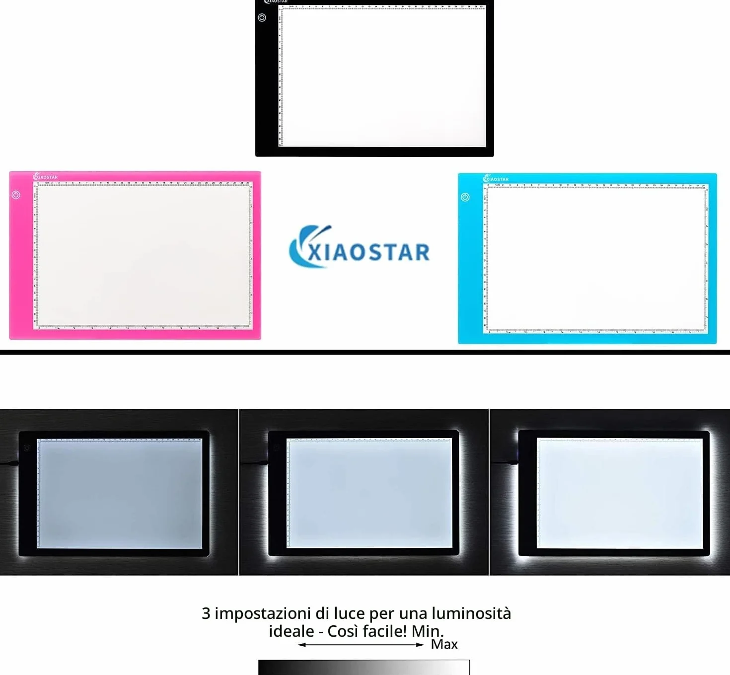 XIAOSTAR A4 LED Light Box Super Sottile Tavolo Tracciante con Cavo Type-C Luminosità Regolabile Rosso