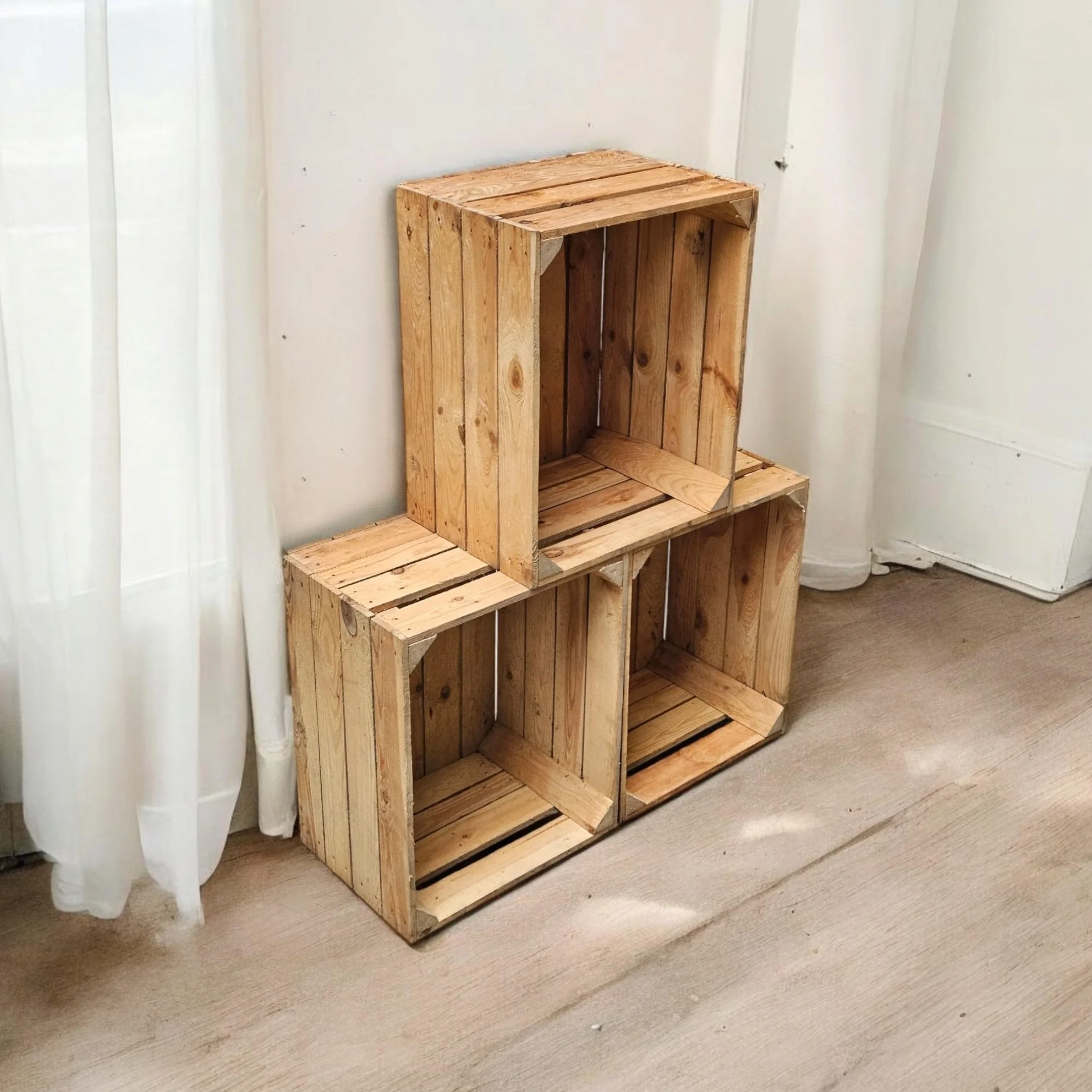 Teramico Casse di Legno Casse di Frutta Vintage 50 x 40 x 30 cm -Offerte Set-Solido e Stabile (Set di 4)