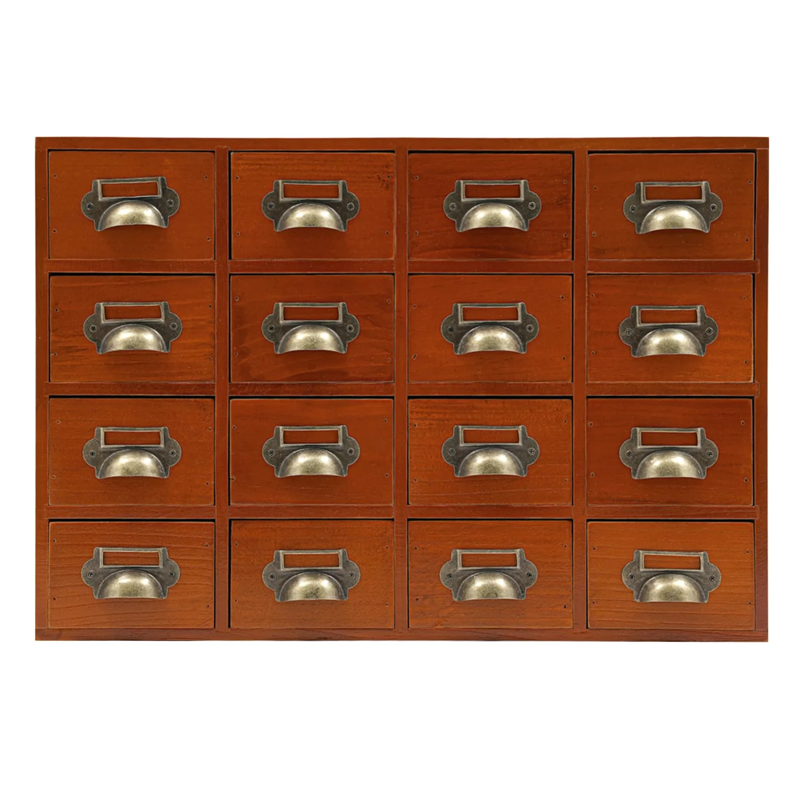 Armadietto da 16 cassetti in legno massello – Design vintage, portata 10 kg, organizer da scrivania per ufficio, casa, farmacia