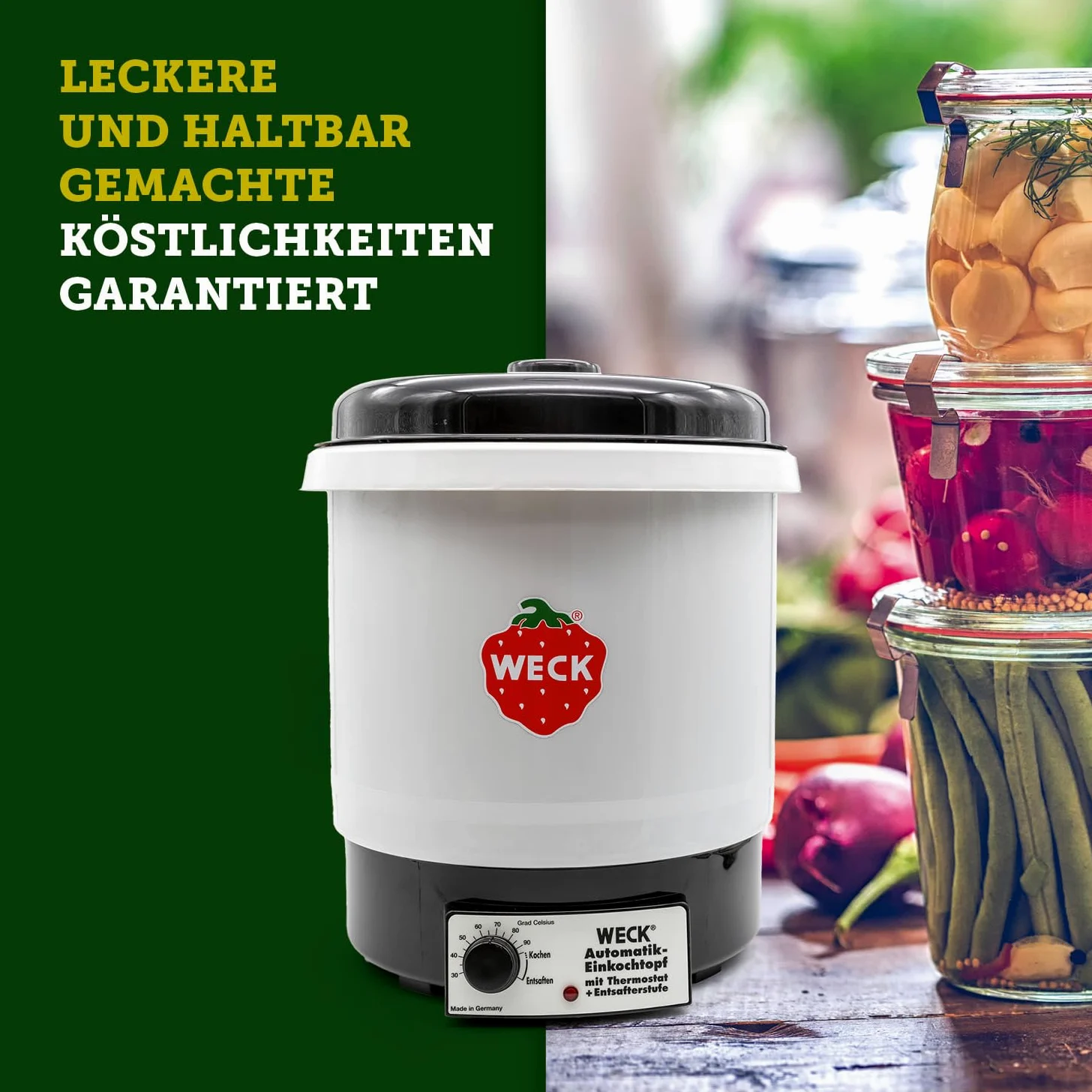 Weck WAT 34 Macchina per conserve, in plastica, senza orologio, con griglia