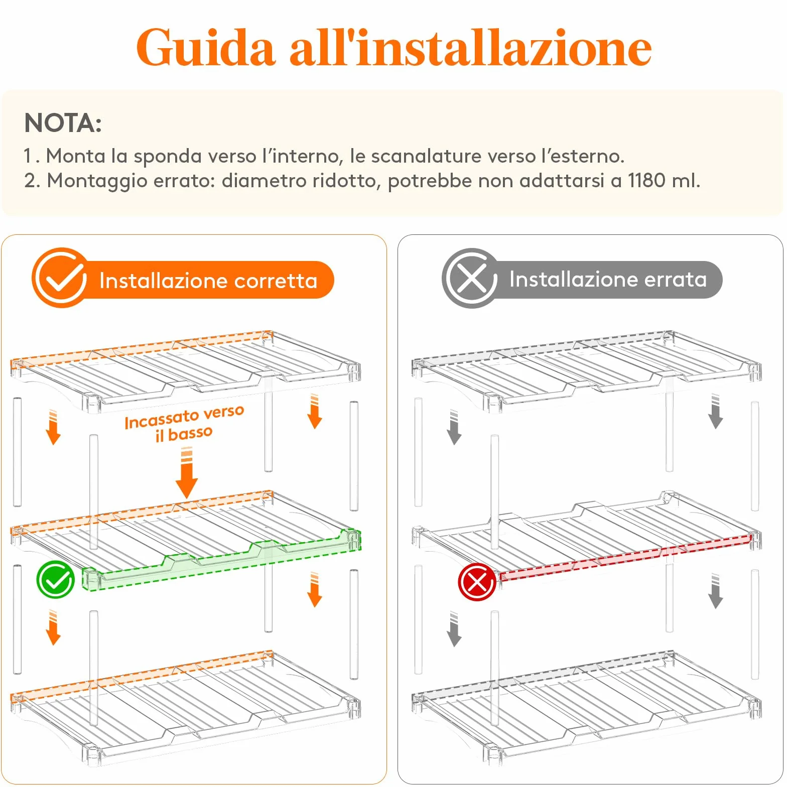 Lifewit Organizer Impilabile per Bottiglie 3 Ripiani 9 Bottiglie Plastica Cucina