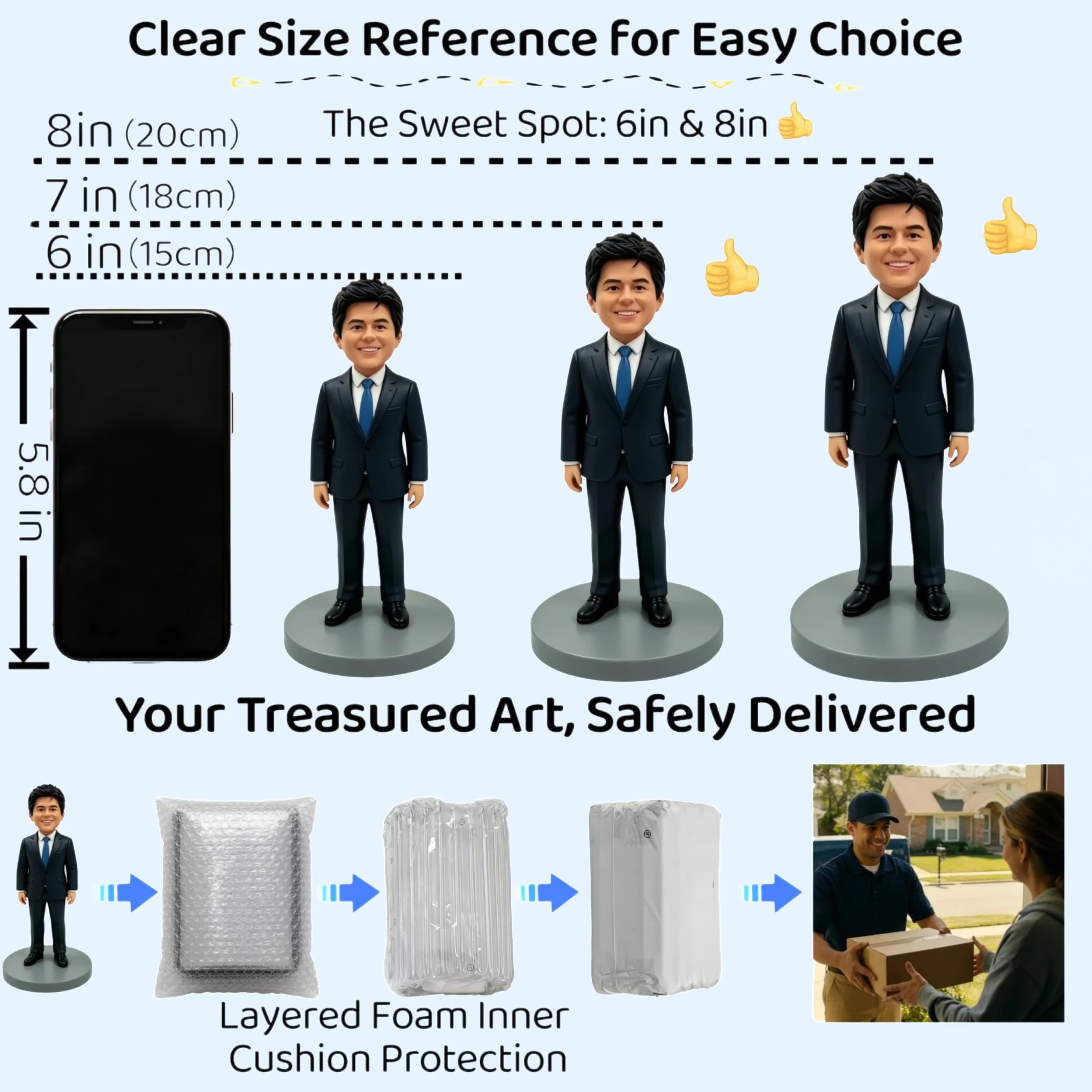 Bobblehead personalizzato per ufficio, statuetta 3D personalizzata da foto, statua in argilla polimerica fatta a mano, mini tazza da caffè da scrivania, decorazione da scrivania per compleanno