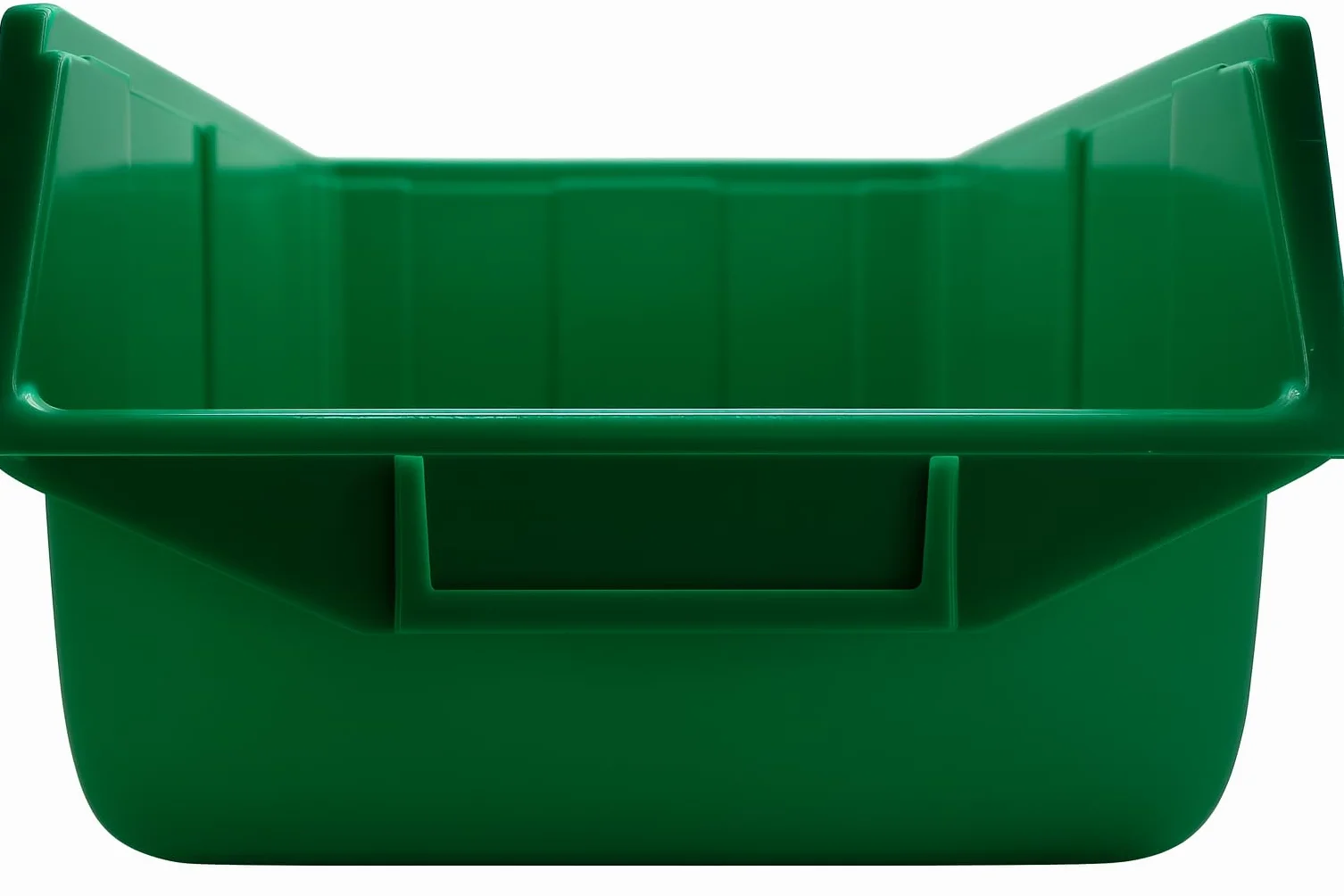 Cassetta Contenitore a Bocca di Lupo cm in Plastica, Impilabile e Sovrapponibile, per Magazzino, Minuteria, Viti, Accessori e Montature Occhiali - Contenitori (2, Verde, 33x22x16cm)