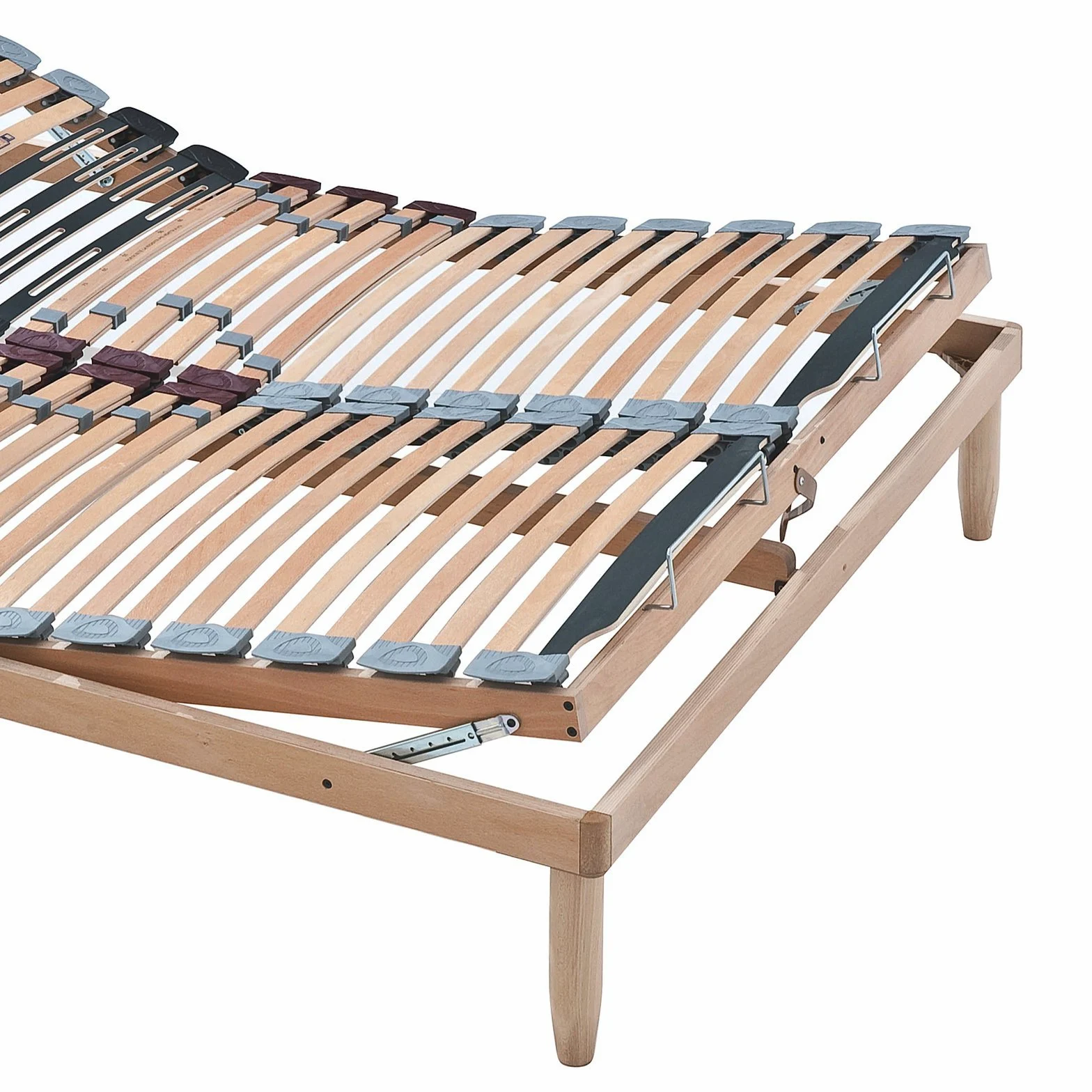 Evergreenweb - Rete Matrimoniale 160x190 con Doghe in Legno, Alzata Manuale ALZA TESTA E PIEDI Pieghevole Ortopedica Regolatori di Rigidità, Gambe Smontabili Base Letto da Incasso Rinforzata - OFFERTA