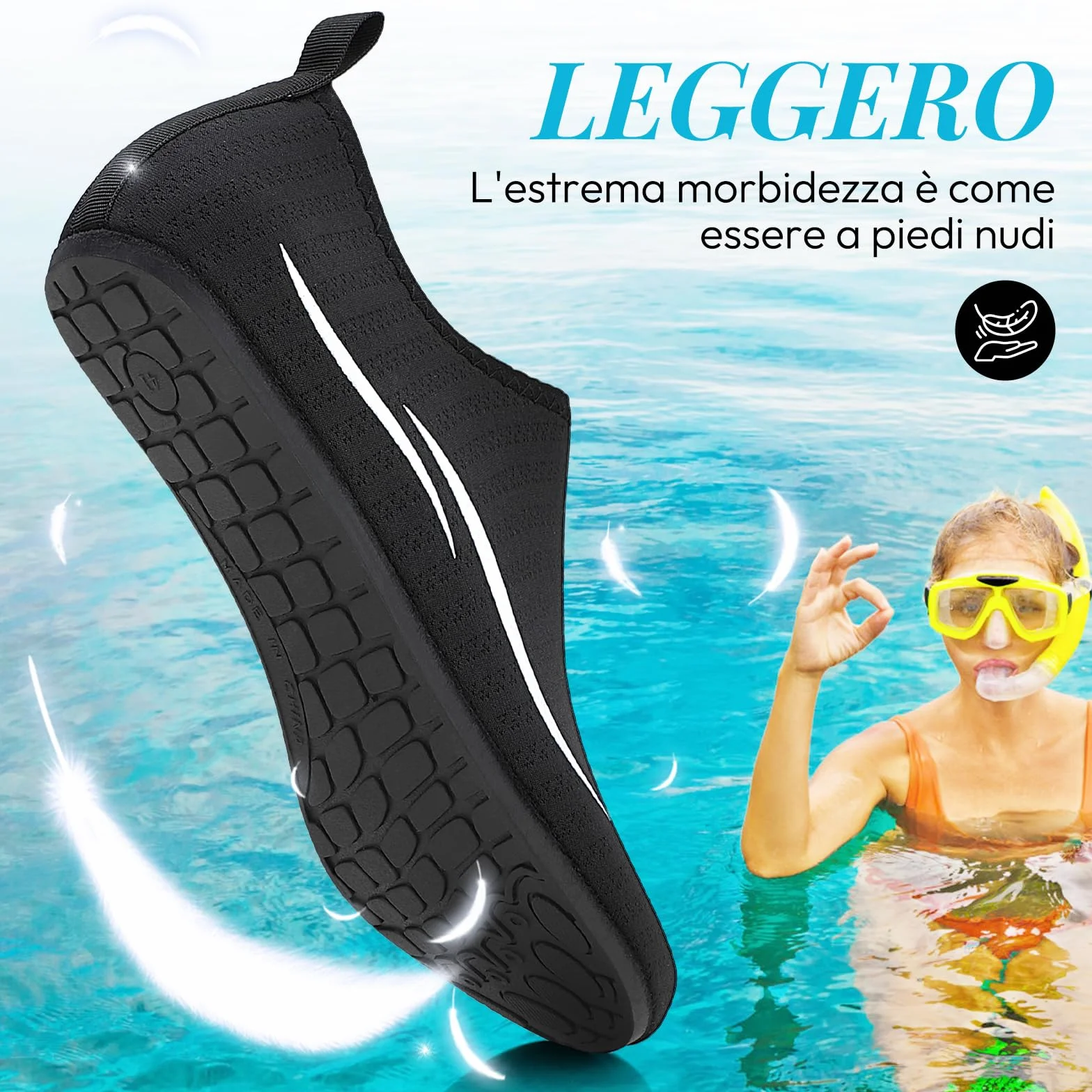 Scarpe da Scoglio Donna Uomo Antiscivolo Acquatiche Gr.34-47 EU