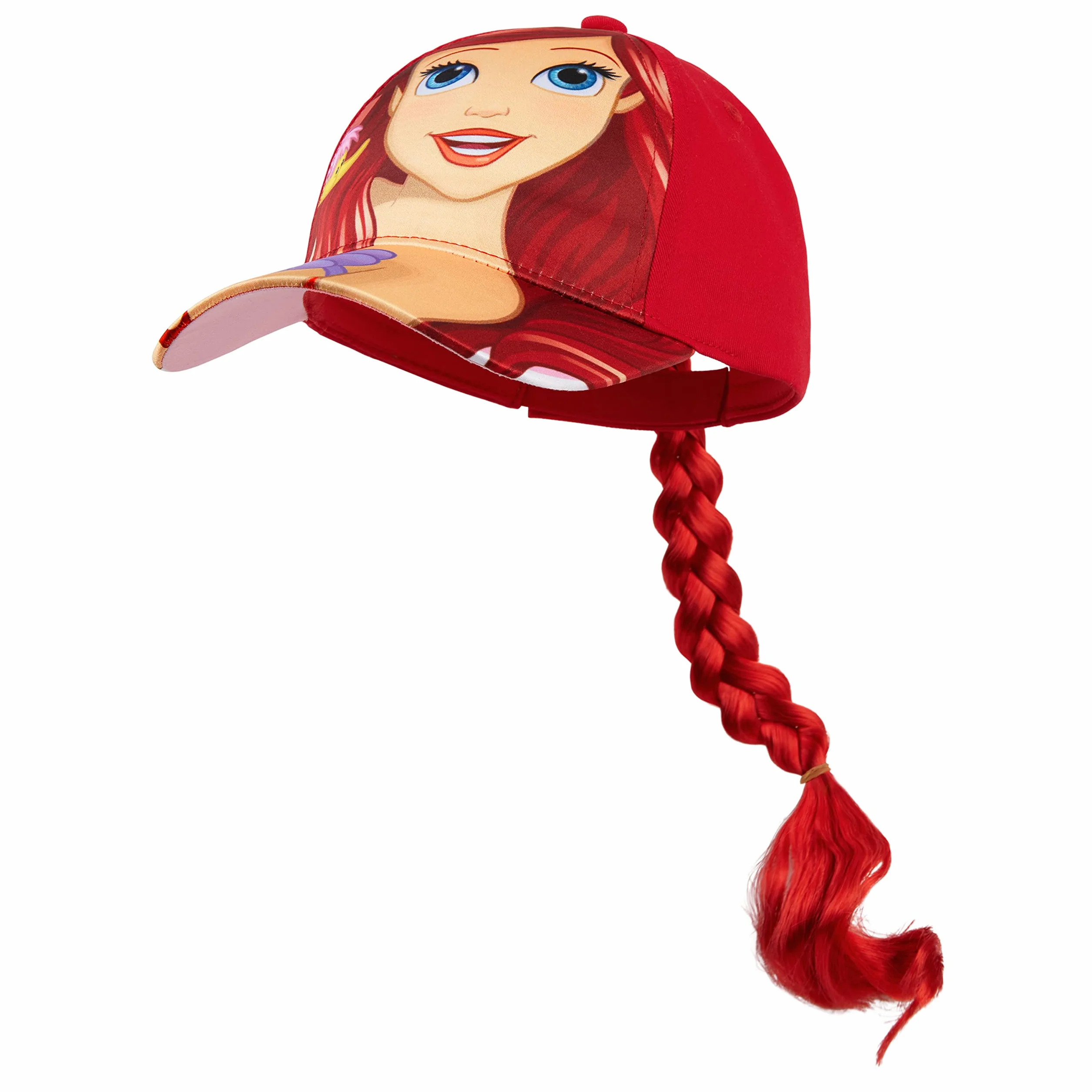 Disney Cappello Bambina Principesse Frozen La Sirenetta Treccia 3d Cappellino Regolabile