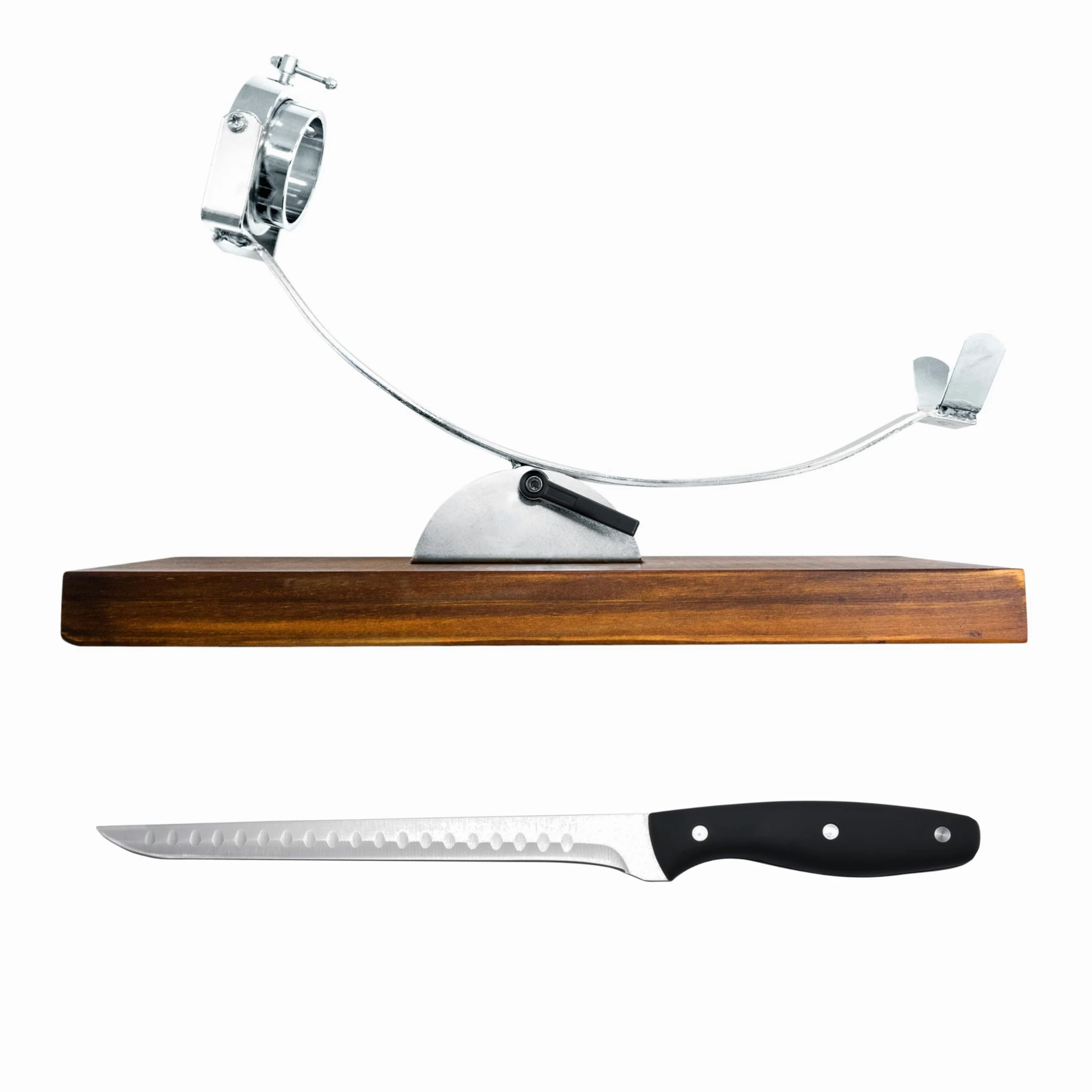 Nerthus FIJ 956 set portaprosciutto basculante con testa girevole e base regolabile con coltello prosciutto