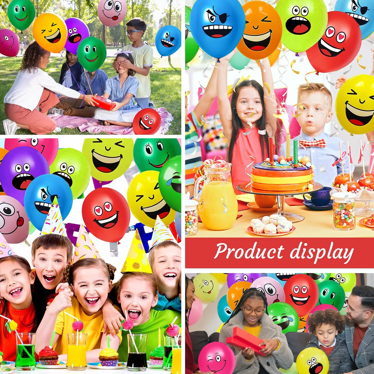 20/50/100/200 Pezzi Palloncini Smiley, 12 Pollici Emoji Lattice Palloncino Festa, Palloncini Colorati per Feste Anniversario San Valentino Compleanno Festa Battesimo Baby Shower Deco