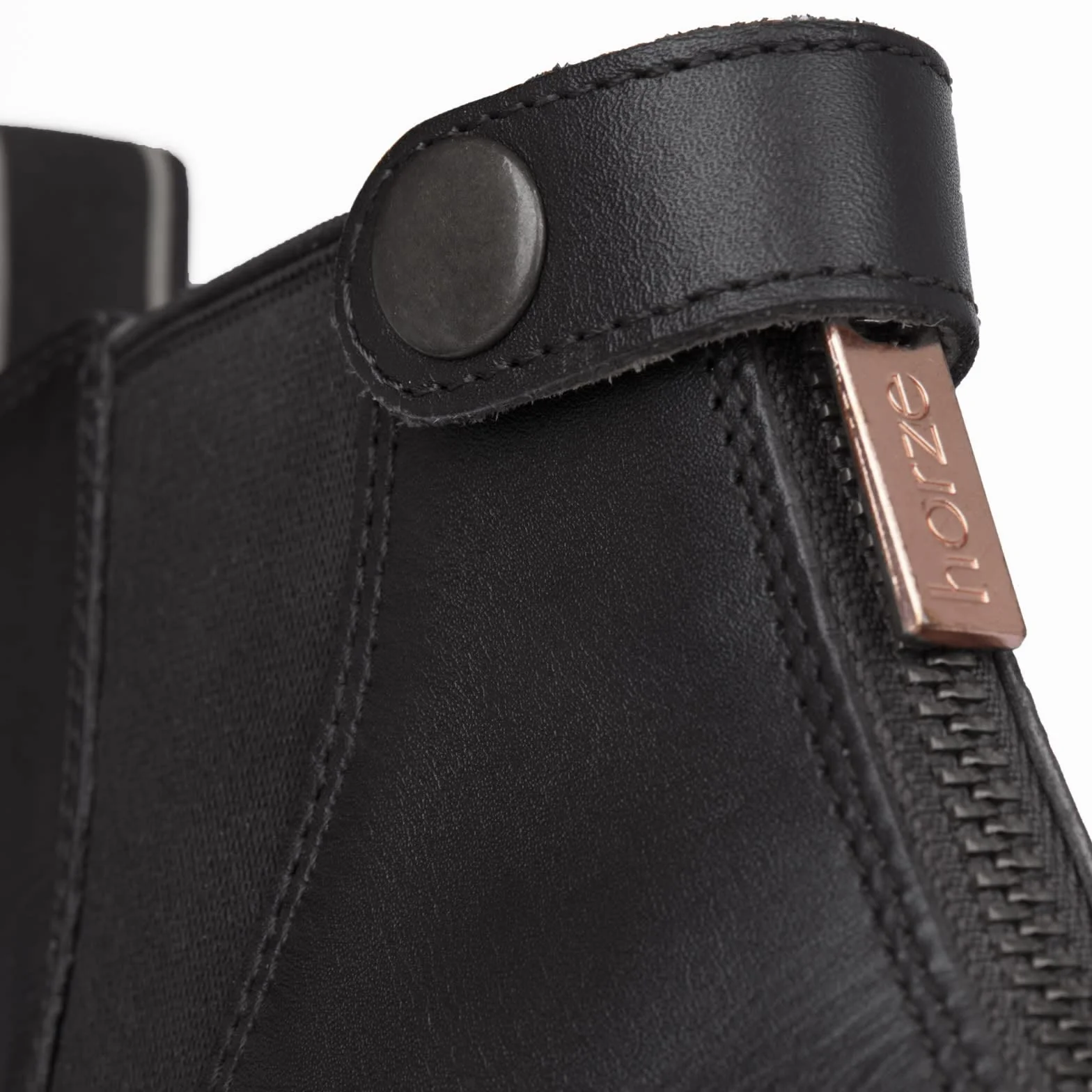 HORZE Stivaletti da equitazione in pelle con chiusura lampo