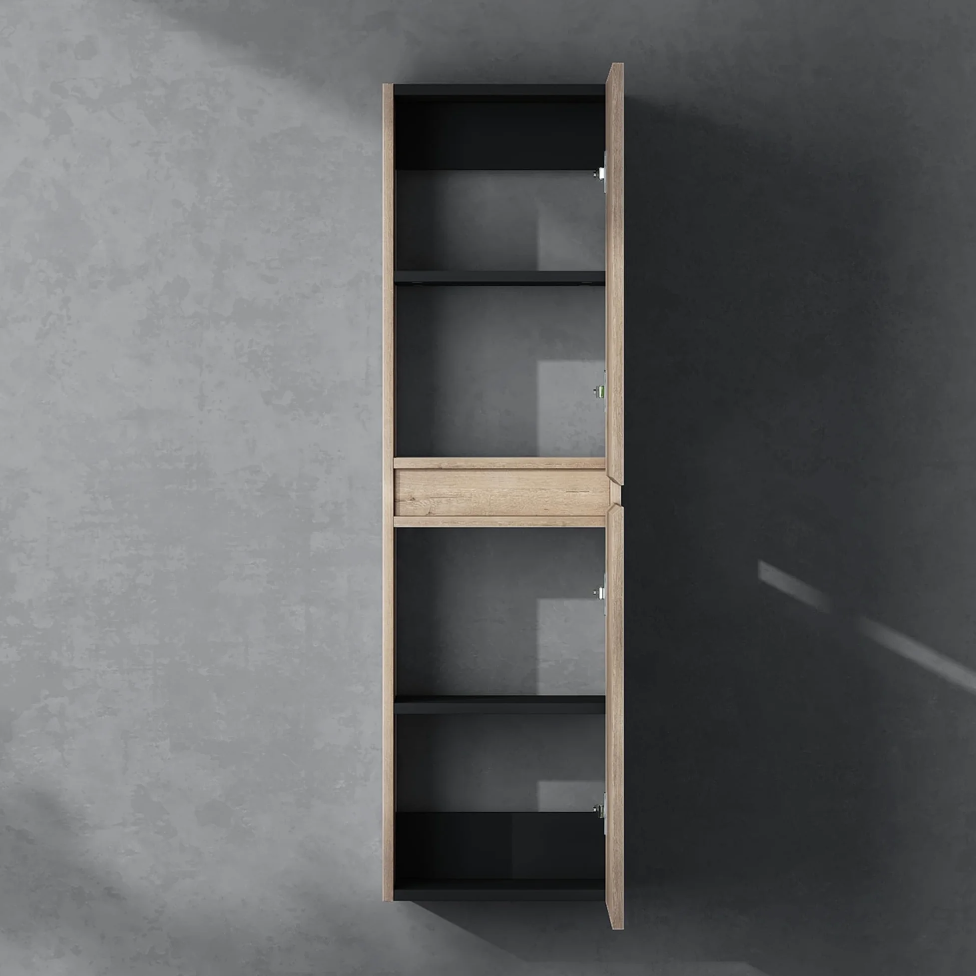 doporro Armadio Colonna Bagno 35x20x120cm, Mobile Bagno Alto Multiuso con 2 Ante e 4 Vani, Rovere chiaro, Verona