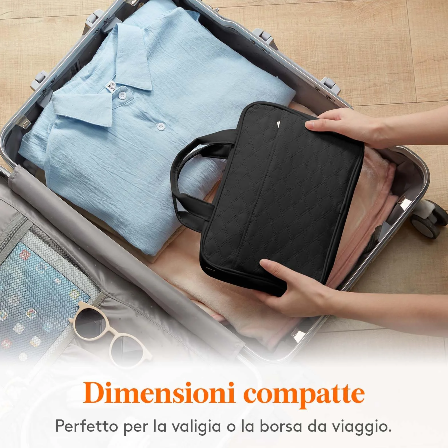 Lifewit Beauty Case da Viaggio Donna, Grande Trousse Trucchi Appendere, 4 Scomparti Trasparenti, Nero