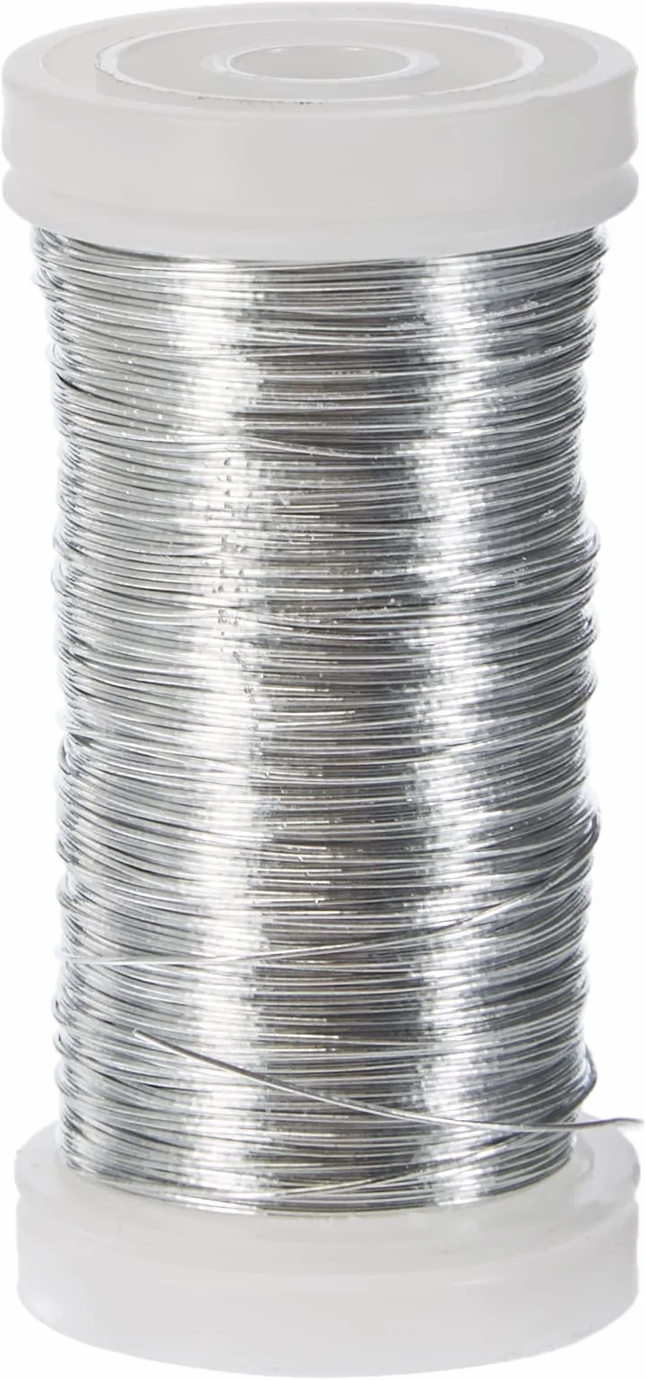 Rayher Filo Metallico per Fiori 0,35 mm 100 m Ferro Privo di Nichel Platino
