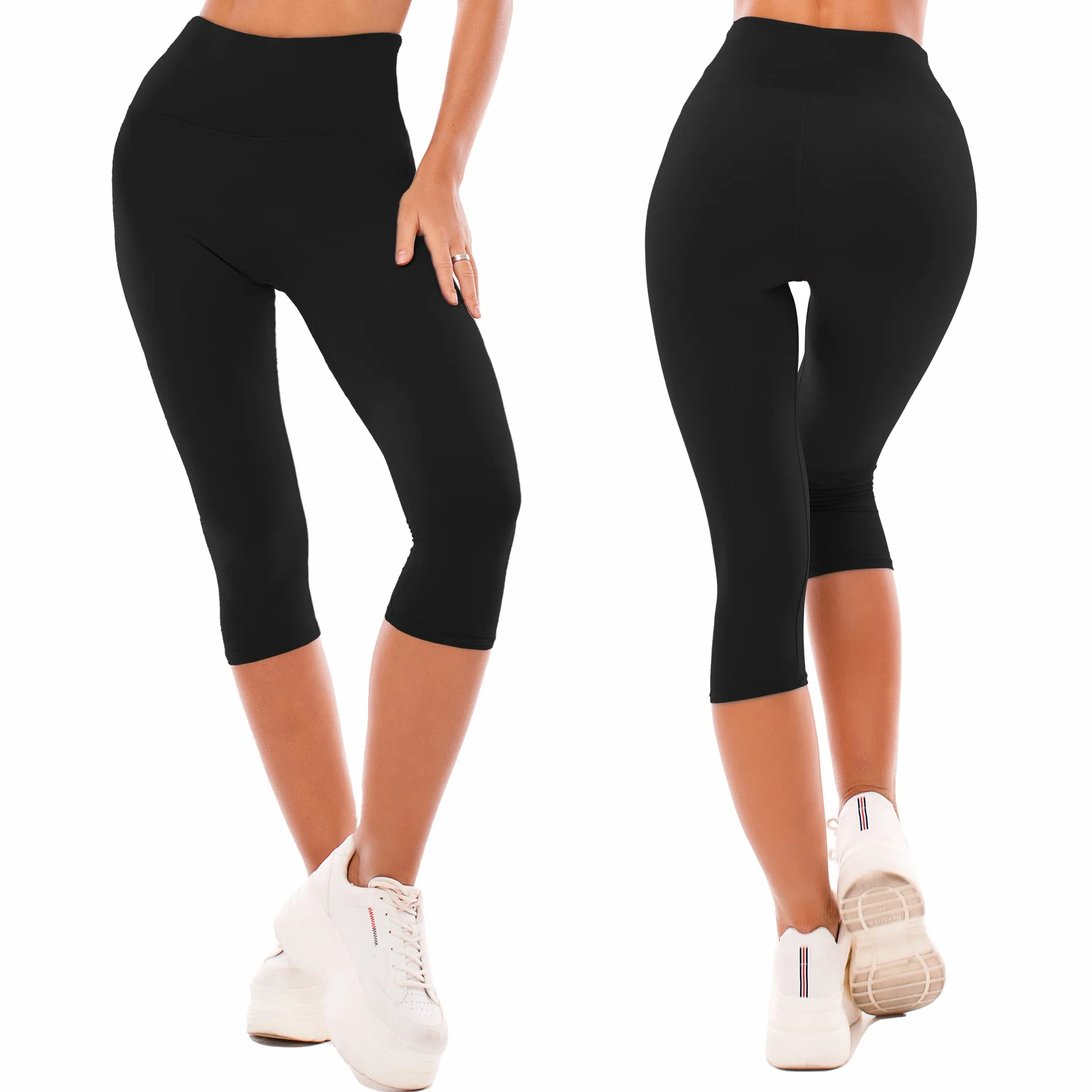 SINOPHANT Leggins Capri Vita Alta Donna Estivi Fitness Corti Pantaloncini Yoga Coprenti Opaco Elastici Morbido
