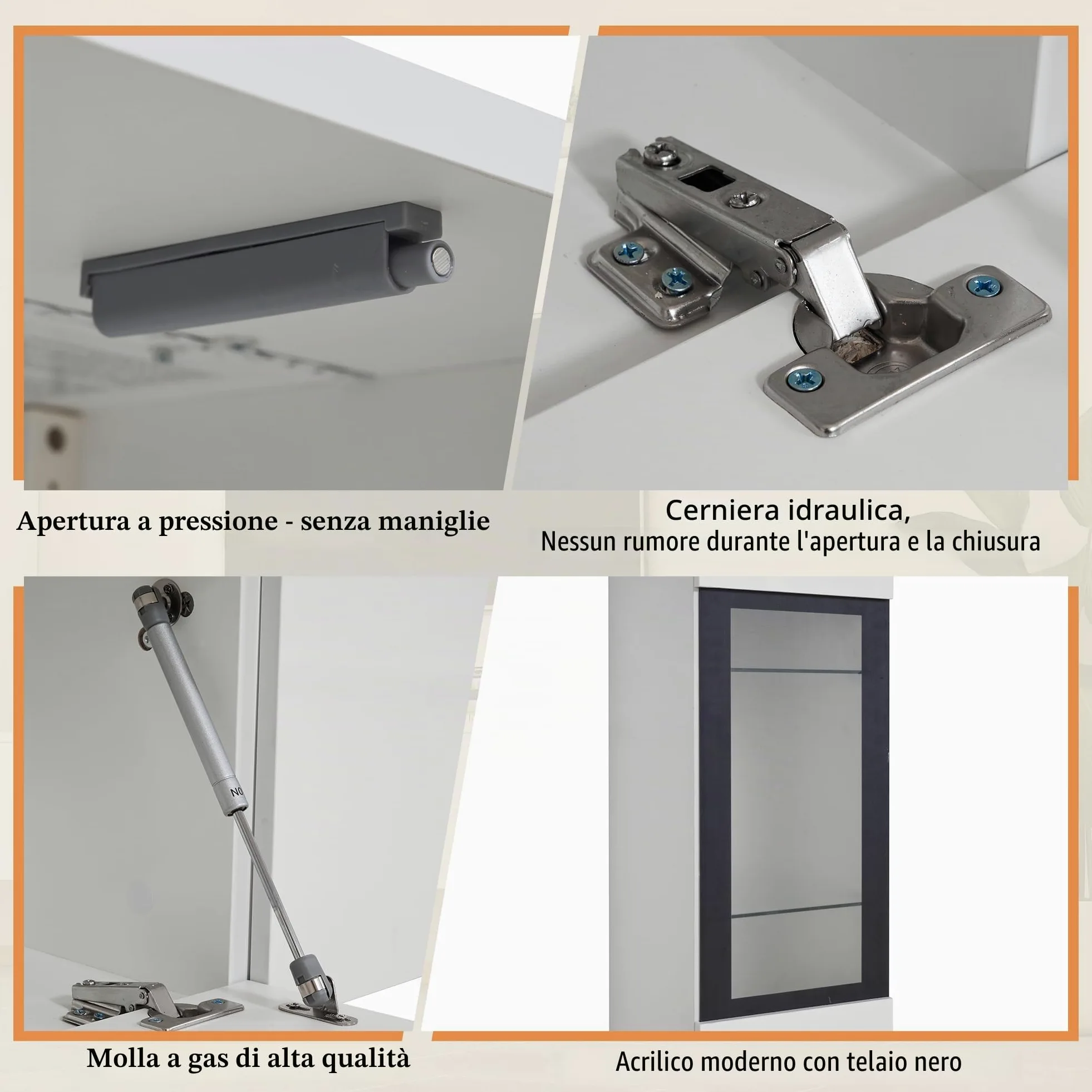 KAZZIO Set da parete per TV, 3 pezzi, illuminazione a LED, lucido, per soggiorno, 1 armadio per TV, 1 vetrina per soggiorno, 1 mensola da appendere (bianco)