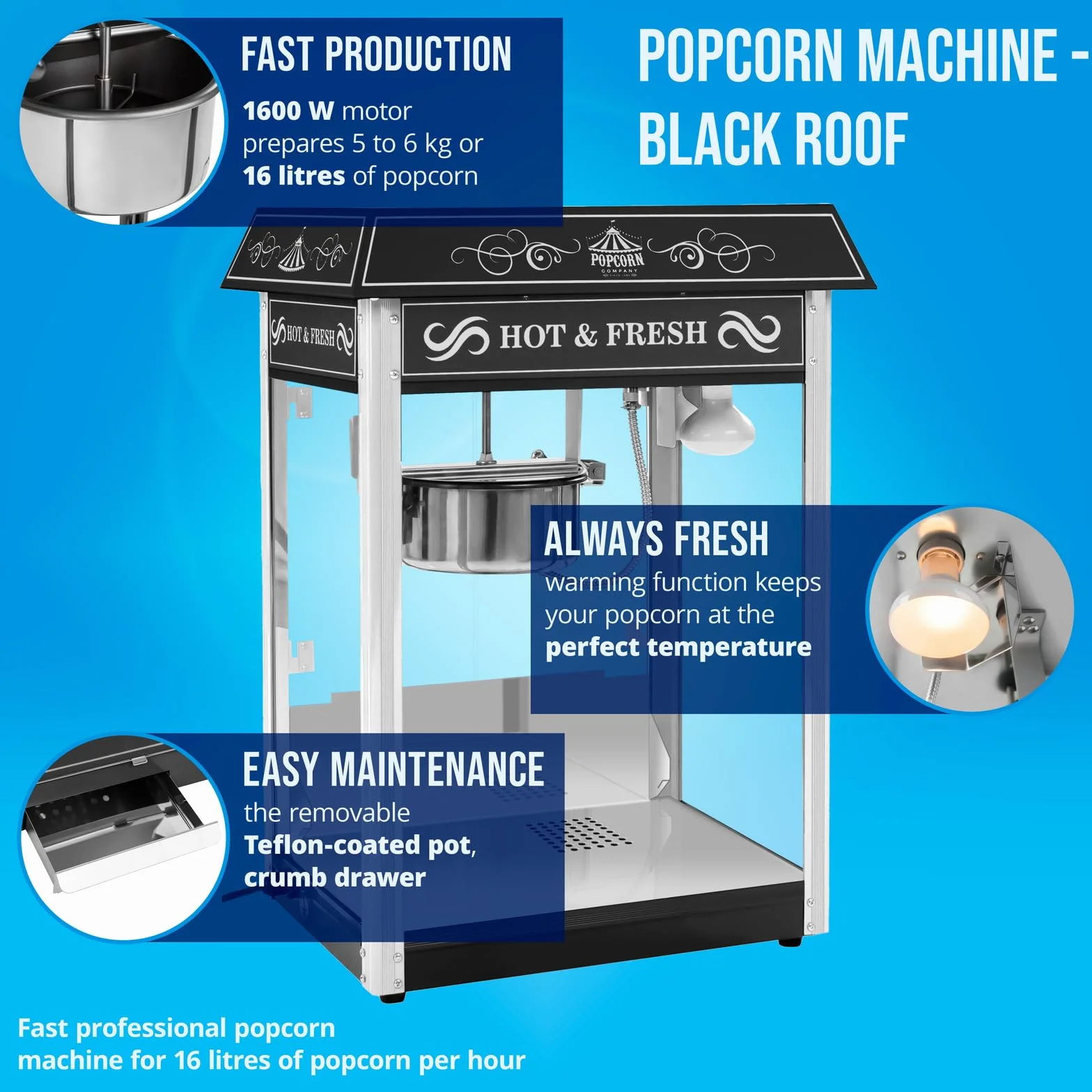 Royal Catering - Popcorn Machine 1500W