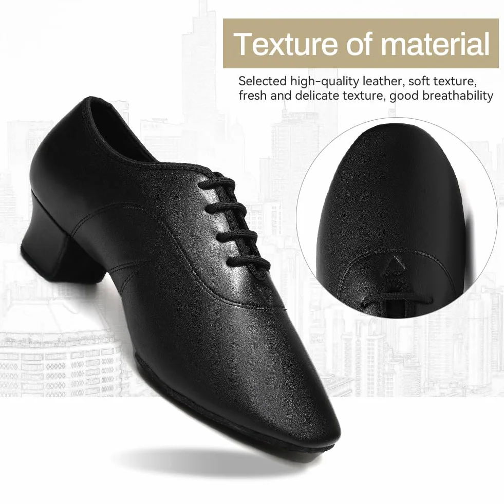 Scarpe da Ballo Latino Uomo Ragazzo Tacco Basso 3.5cm Scamosciata Salsa Tango Jazz