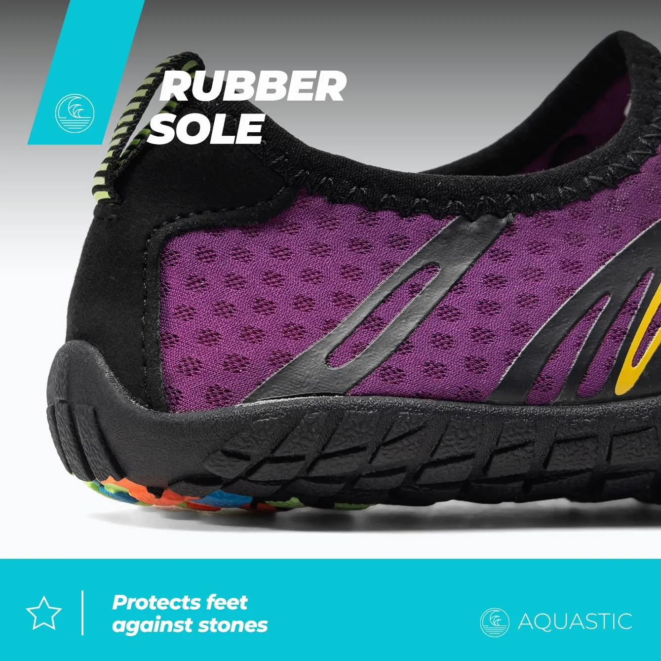 AQUASTIC Scarpe da Immersione Antiscivolo Suola Resistente Soletta Schiuma Eva 35-42 Viola Sport Acquatici Snorkeling