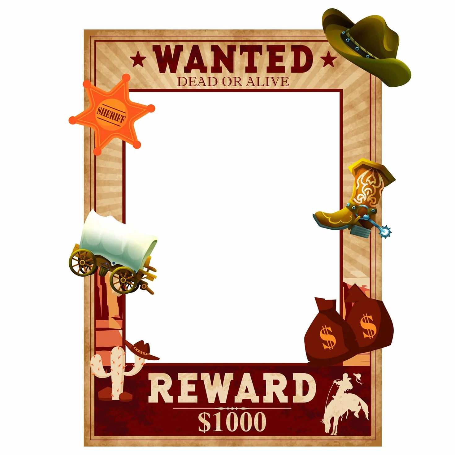 West Wanted Kit di Accessori per Foto a Tema Cowboy Festa Cowboy Decorazione Set di Accessori per Foto a Tema Cowboy Selvaggio Occidentale Poster per Foto Selfie da Cowboy Cowgirl Forniture