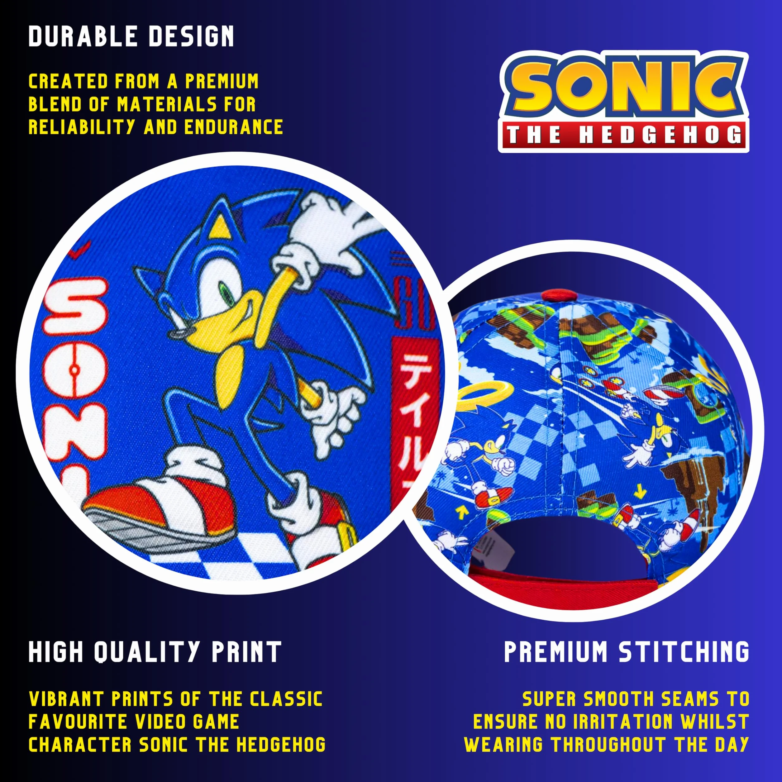 Sonic The Hedgehog Cappello per Ragazzi Design Classico Berretto Estivo