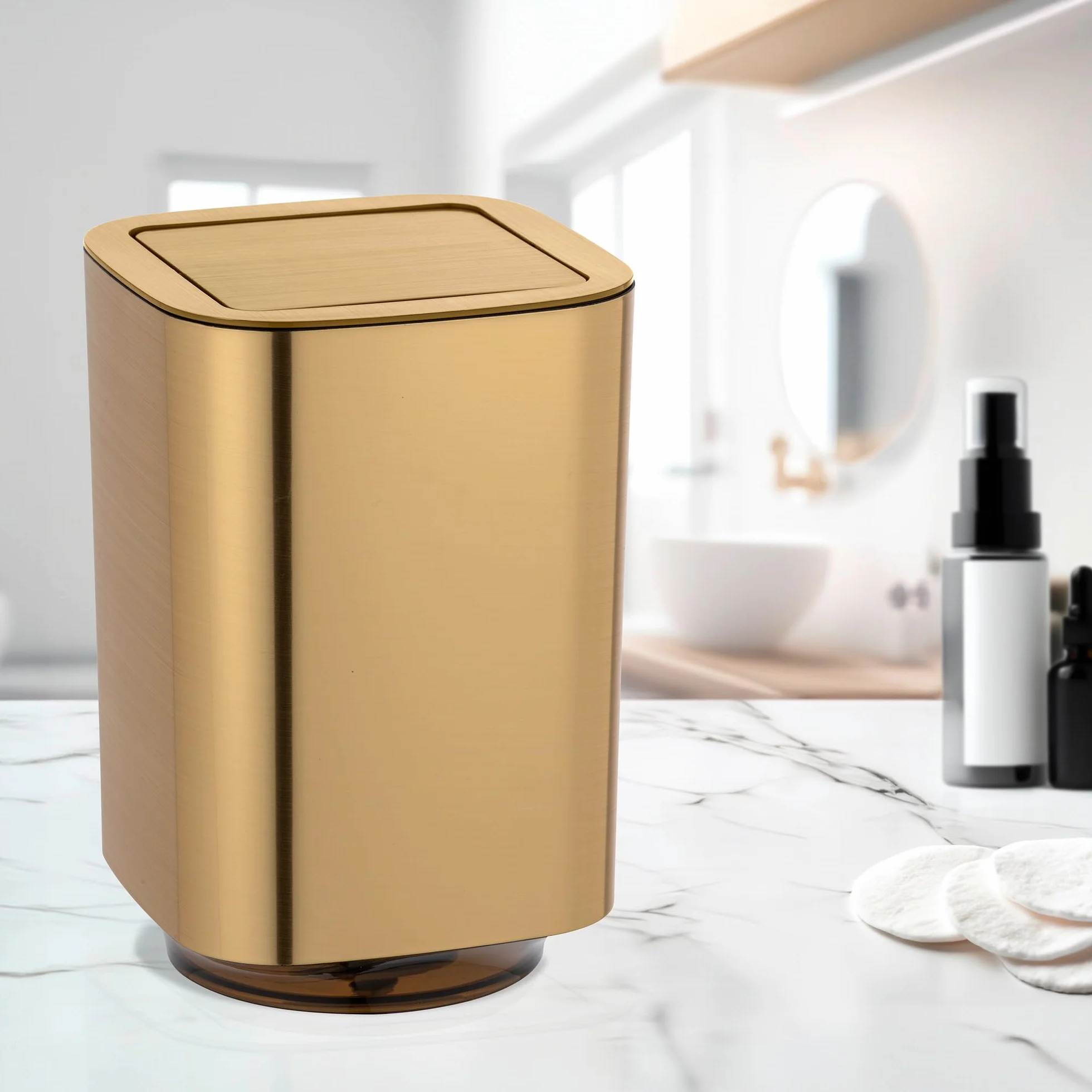 WENKO Capacità 5.5 l Plastica 17.2 x 25.5 x 17.2 cm Dorato