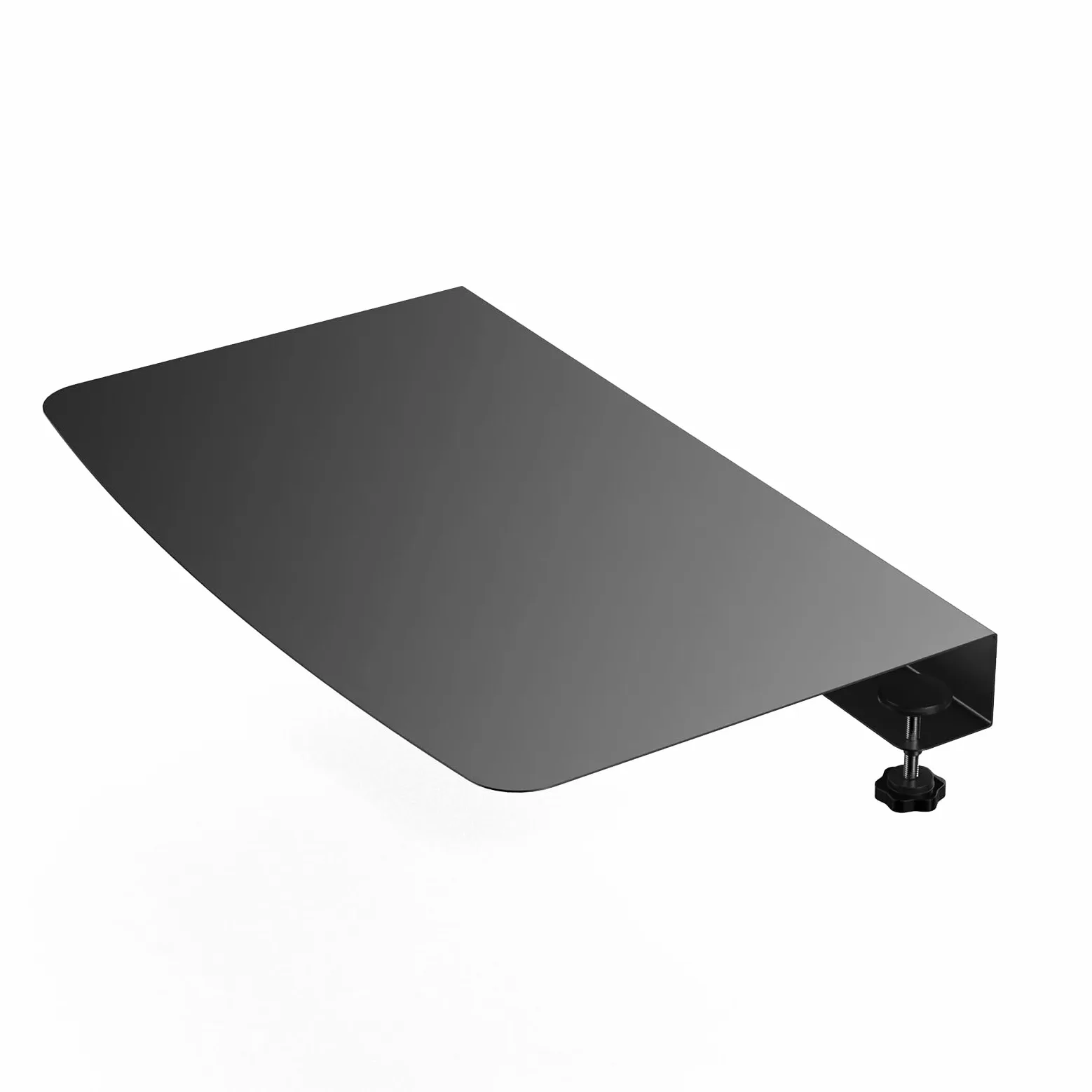 Piastra angolare da 43,2 cm con morsetto, supporto per piattaforma a L, supporto per scrivania angolare, nero