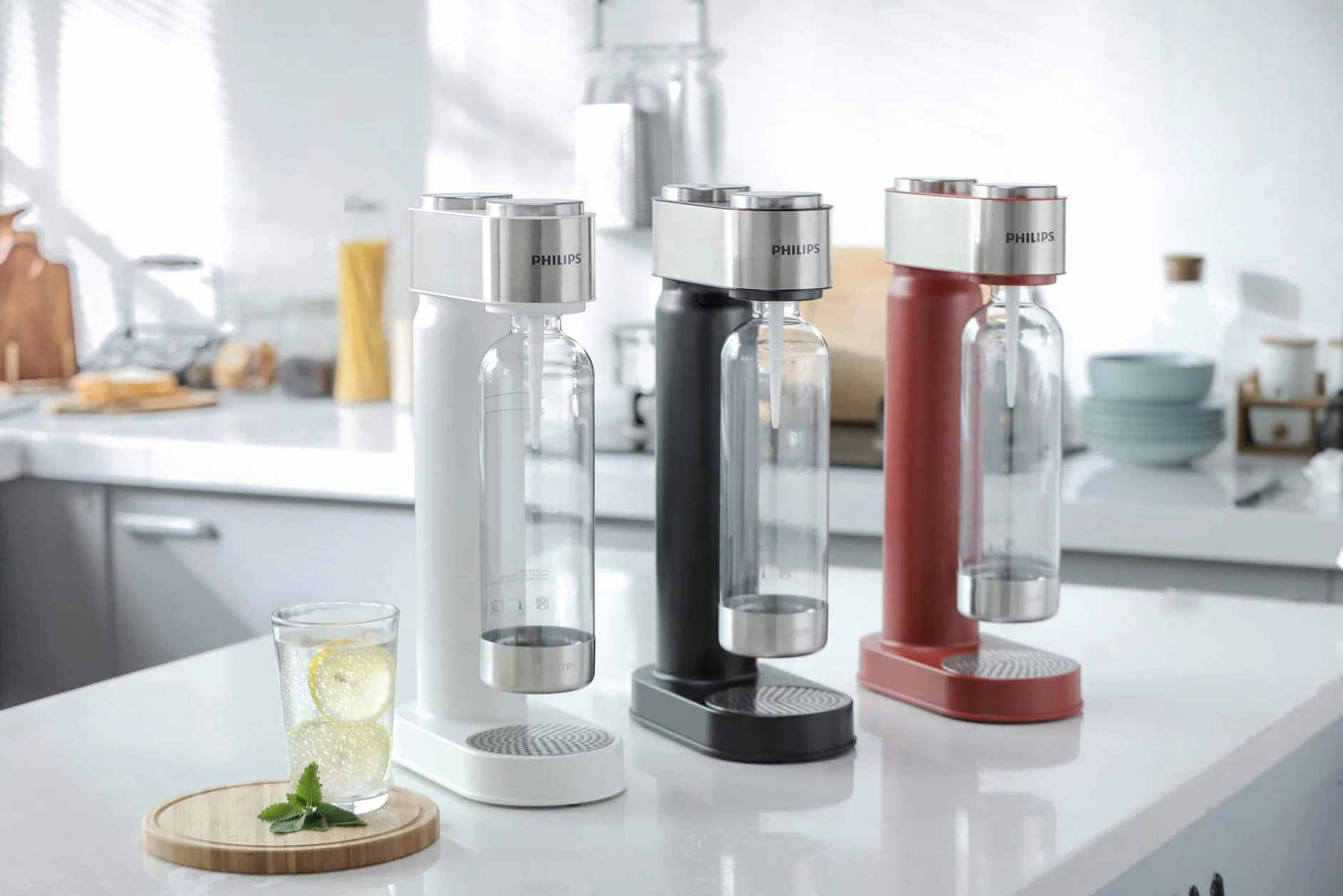 Philips Water Add4902WH/10 Gozero, Produttore di Acqua Frizzante, Plastica, Bianco, 1 l