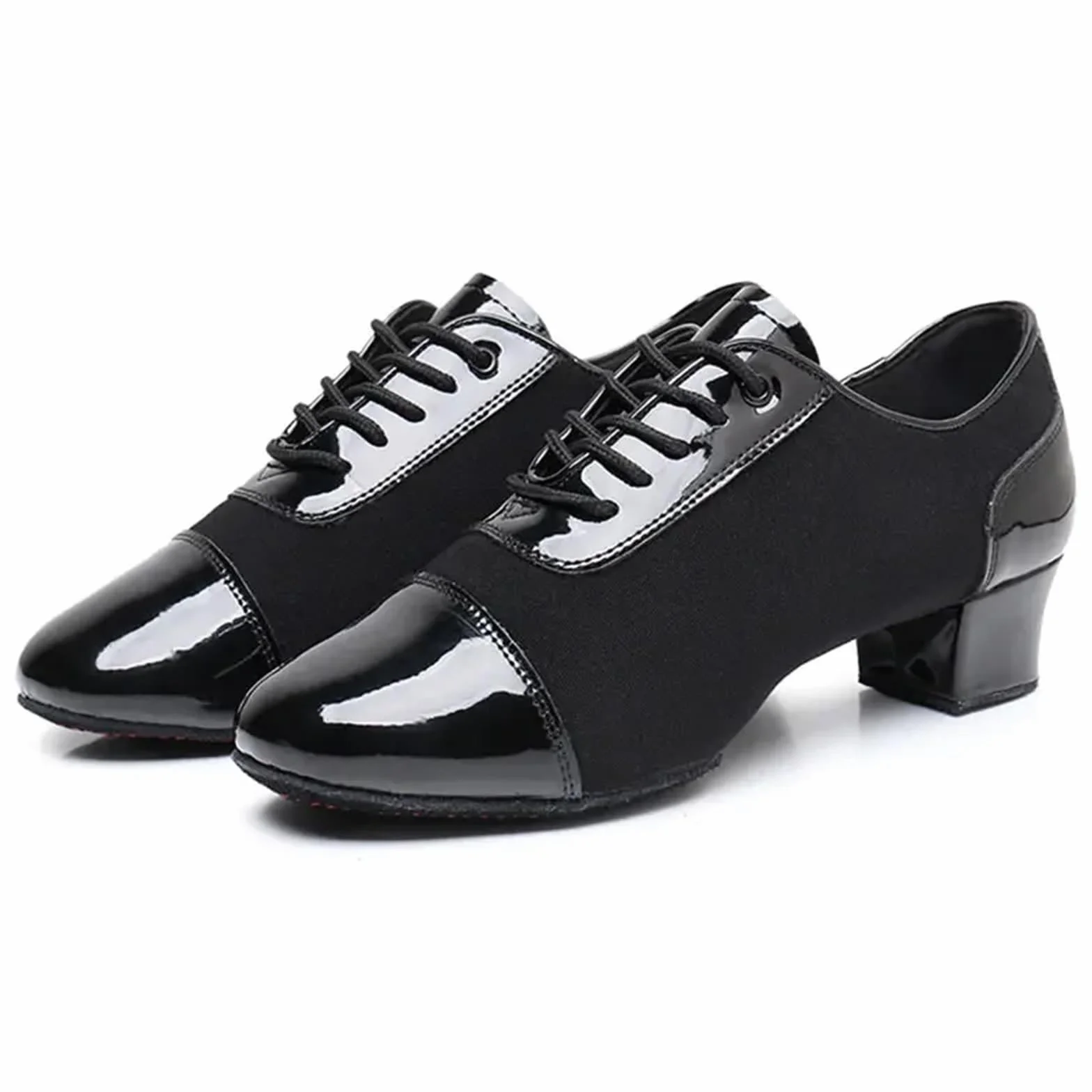 Scarpe da ballo latino americano uomo Salsa Tango Jazz Nero Impiombato Taglia 37-45