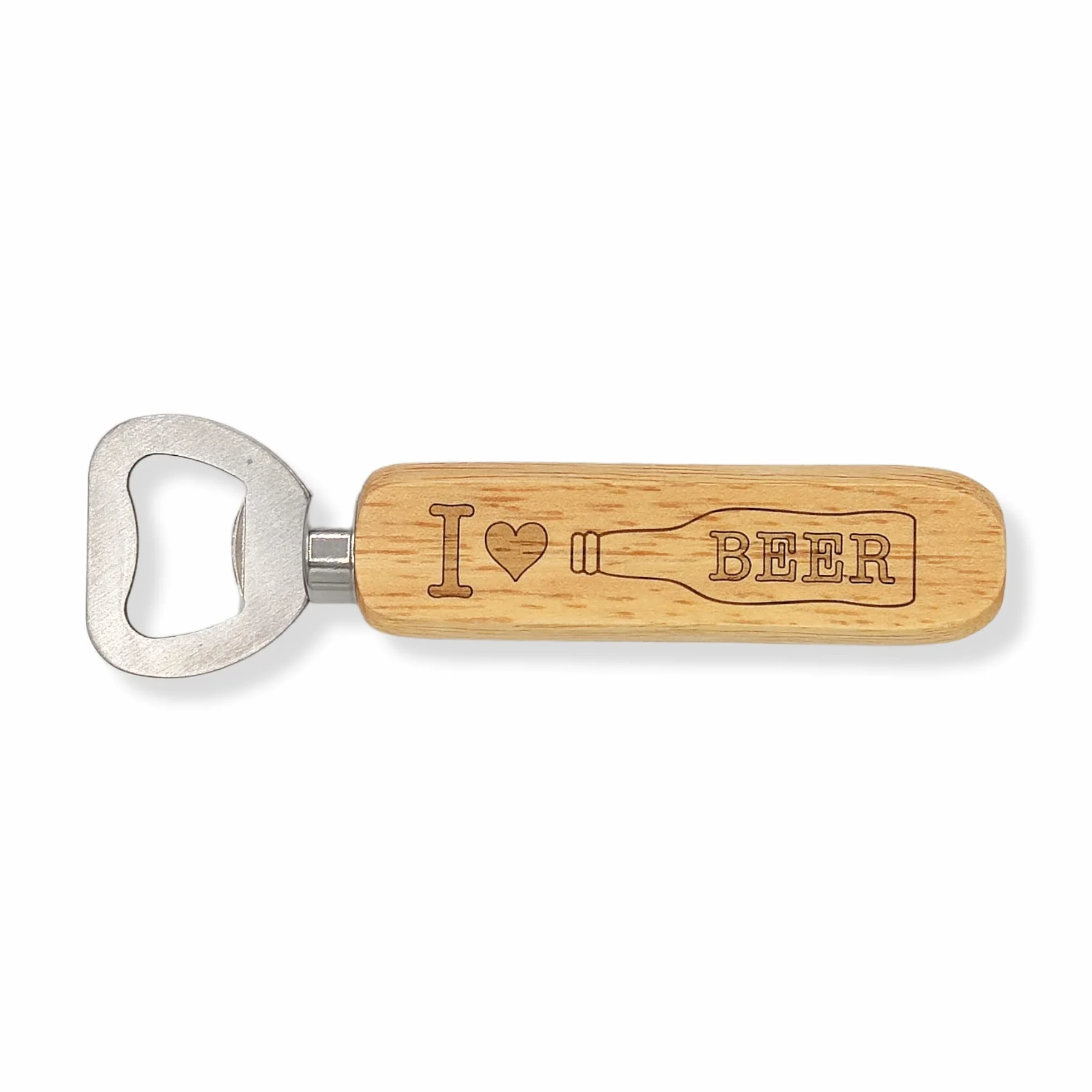 Apribottiglie in legno e ferro Idea regalo bomboniera con incisione laser Stappa bottiglie birra