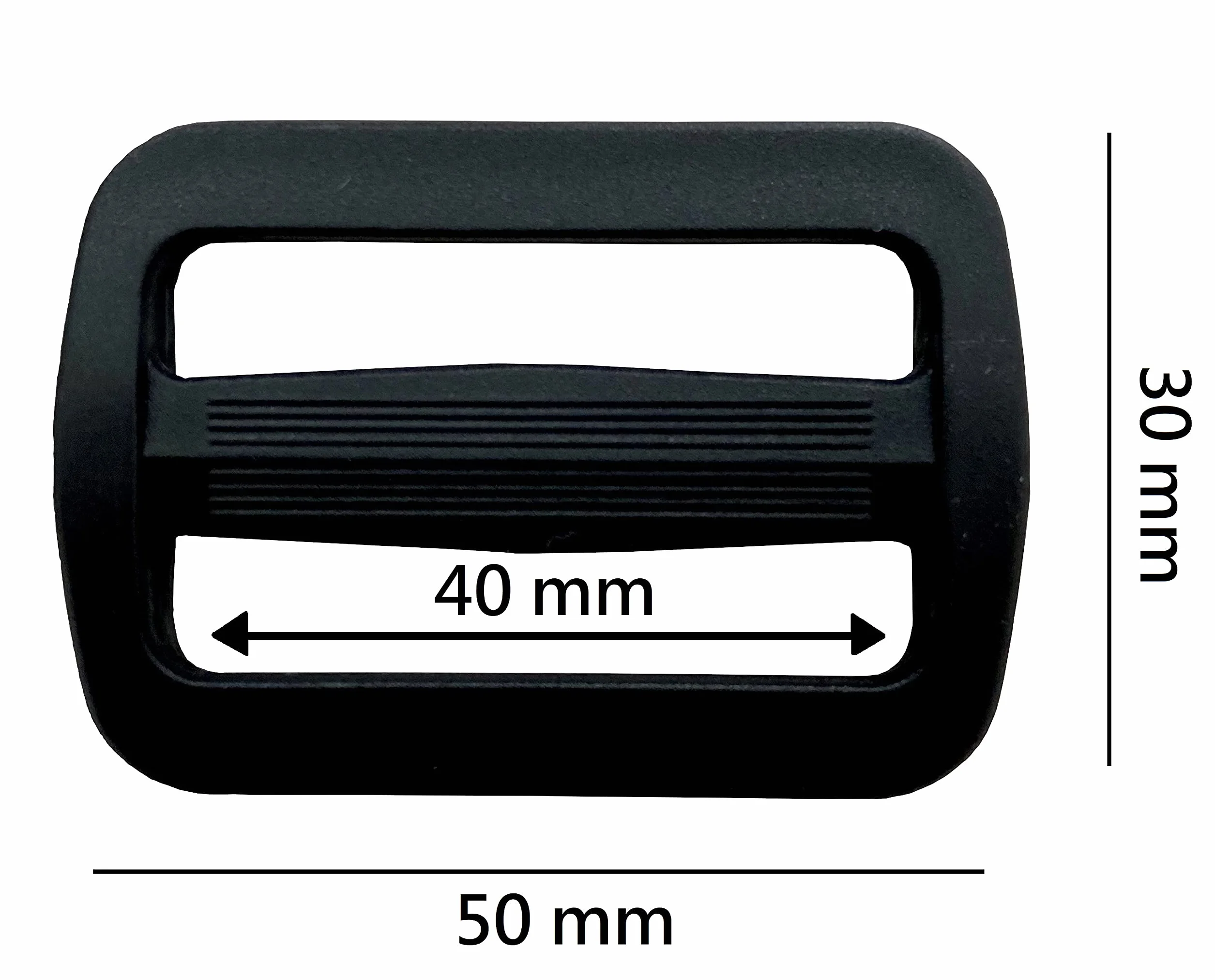 Fibbie Passanti in Plastica a Doppia Entrata 40 mm Nero – 20 Pezzi per Zaini e Borse