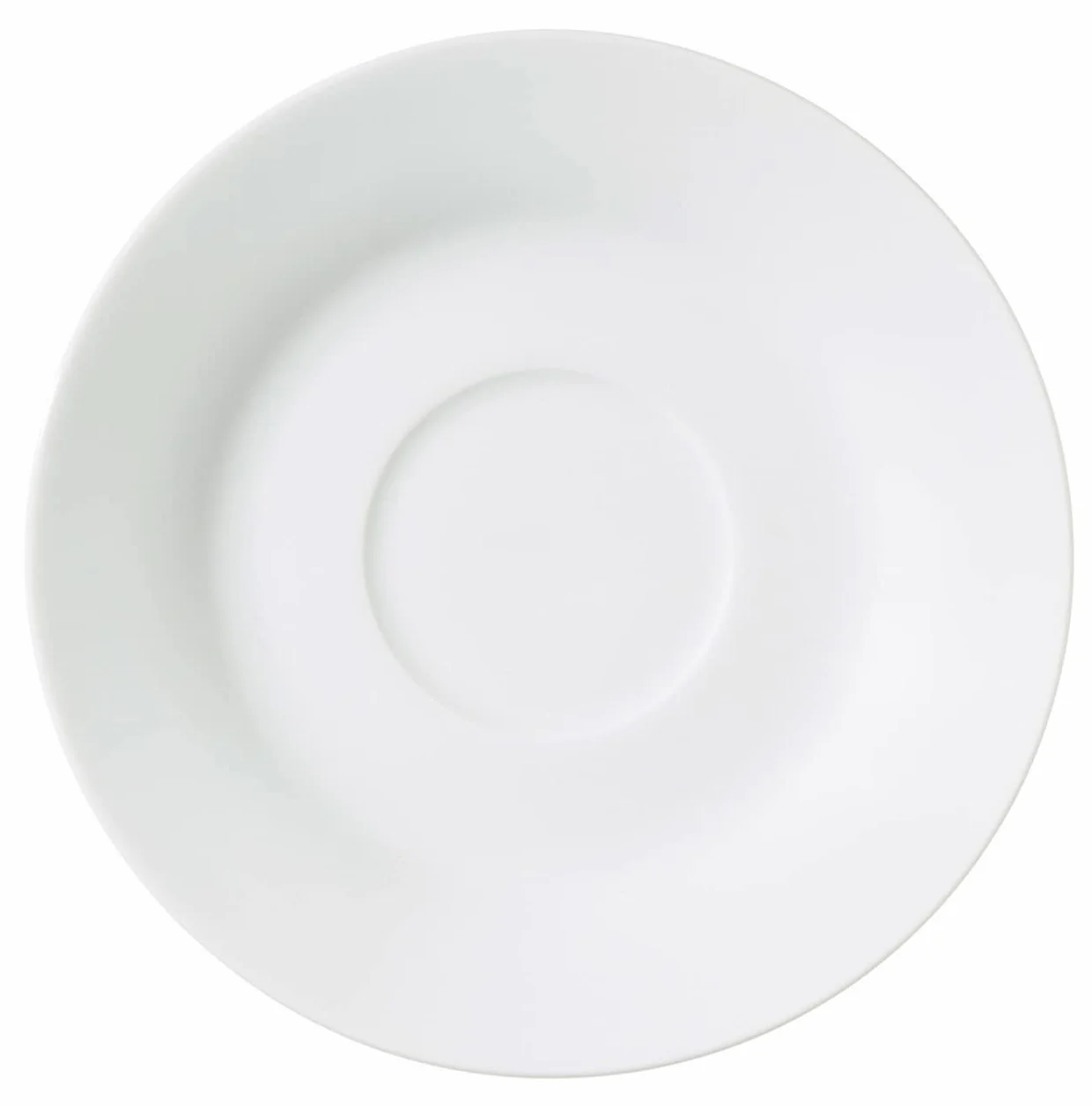 Aro Set piatti per tazze da caffè, 6 pezzi, porcellana, Ø 12,6 cm, 150 ml, bianchi, piattini impilabili, lavabili in lavastoviglie e microonde