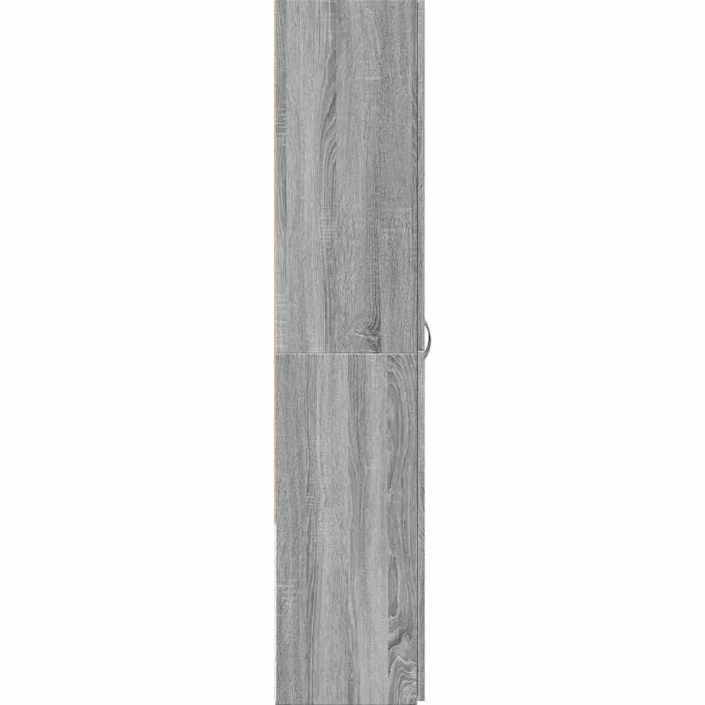 Armadietto in legno grigio Sonoma, 60 x 32 x 153 cm, armadio da ufficio, multiuso, con 4 scomparti e porta, per raccoglitori, documenti, ufficio, casa, studio, organizzazione
