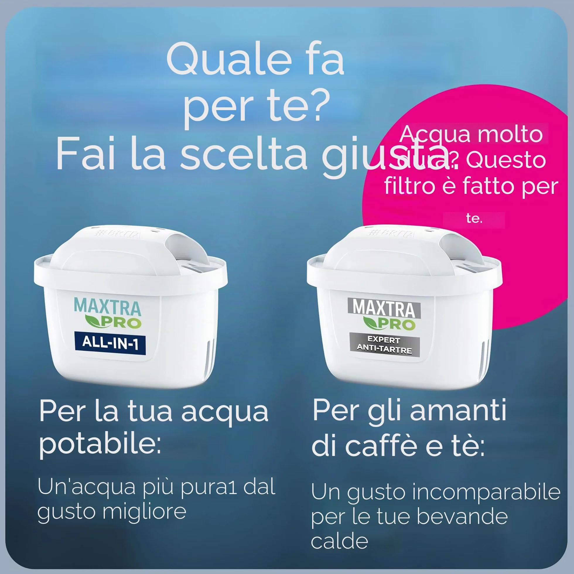 BRITA Caraffa filtrante acqua vetro 2.5L con 3 filtri MAXTRA PRO All-in-1 riducono cloro calcare PFAS metalli