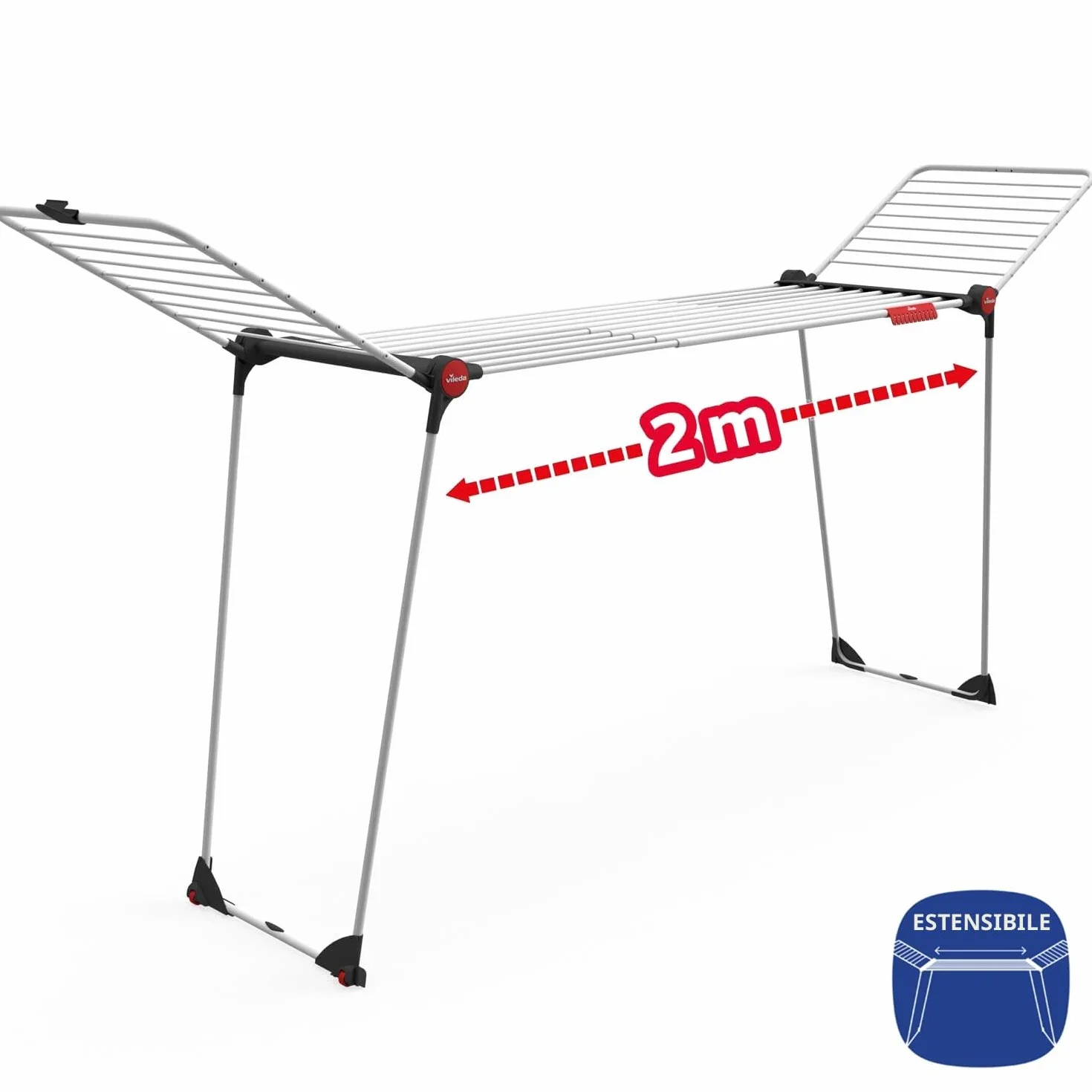 Vileda Infinity Flex XXL Stendibiancheria Aste telescopiche Estendibili Bianco
