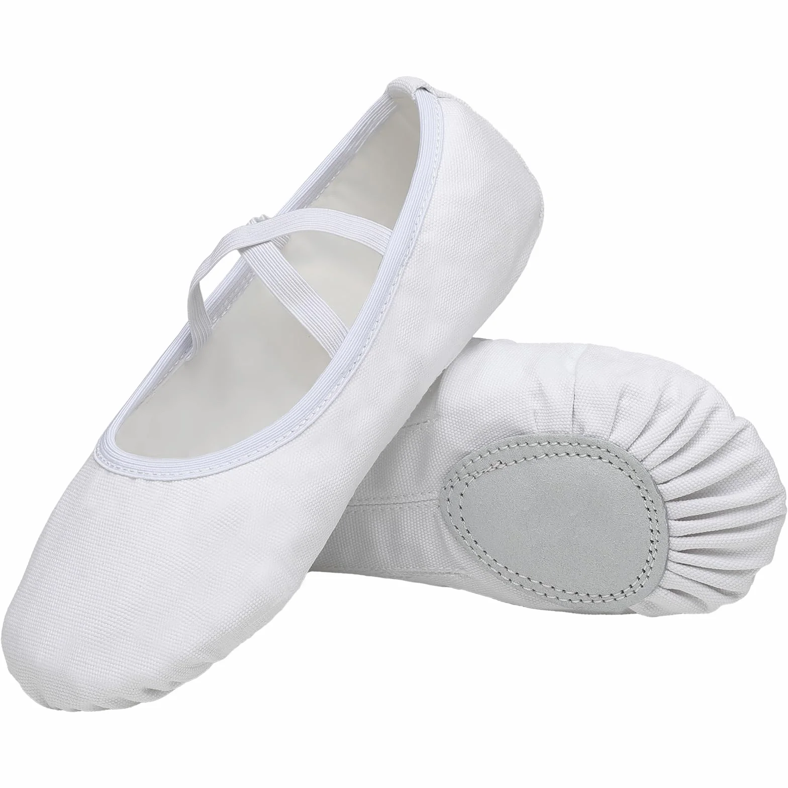Scarpe Danza Classica Tela Mezze Punta Suola Spezzata per Bambini Ragazze Donna