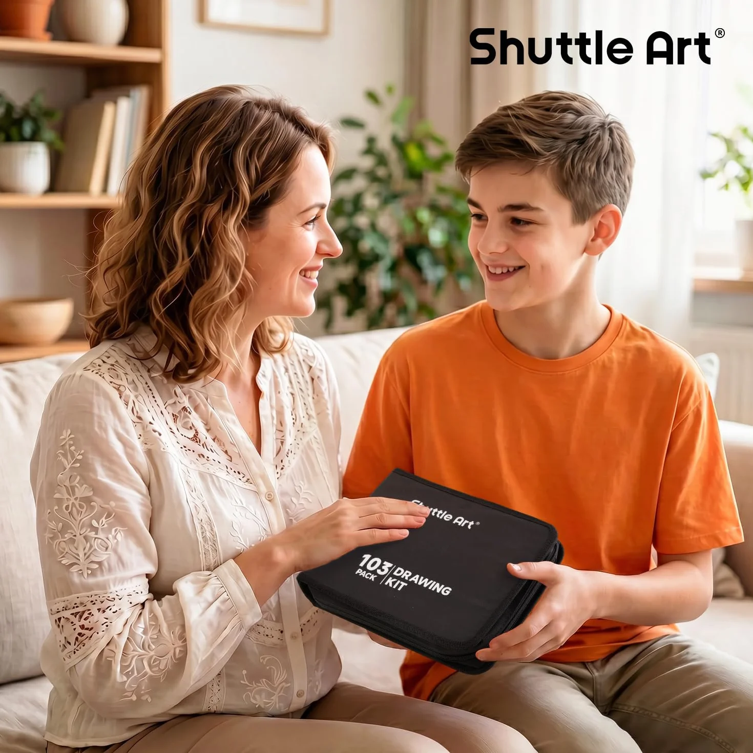 Shuttle Art Kit Matite da Disegno Professionale,Pacchetto 103 Set Matite da disegno Set Disegno Schizzo con Matite Colorate e da Schizzo Grafite in Astuccio Portatile, Bambini, Adulti Artisti