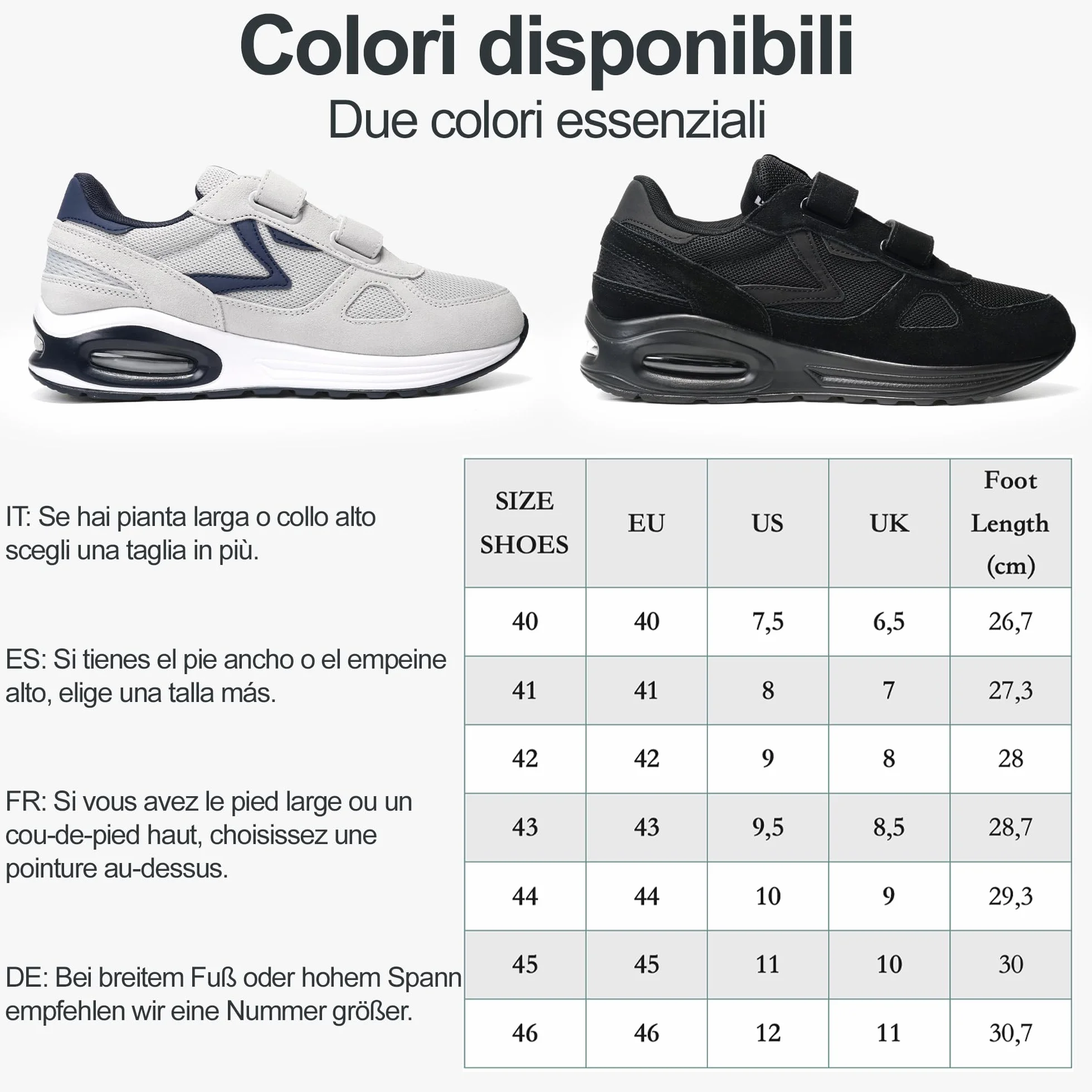 Scarpe Uomo Comode Sneakers Antiscivolo da Camminare con Suola Ammortizzata ad Aria per Anziani o Uso Quotidiano