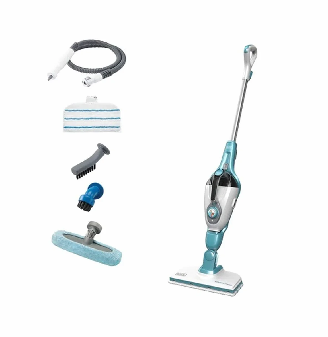 BLACK+DECKER, Scopa a Vapore Lavapavimenti Steam Mop 7in1, Testa Pivotante Adatta a Tutte le Superfici, con Tecnologia Autoselect per la regolazione del vapore, Capacità 500 ml 1600 W. FSMH1321-QS